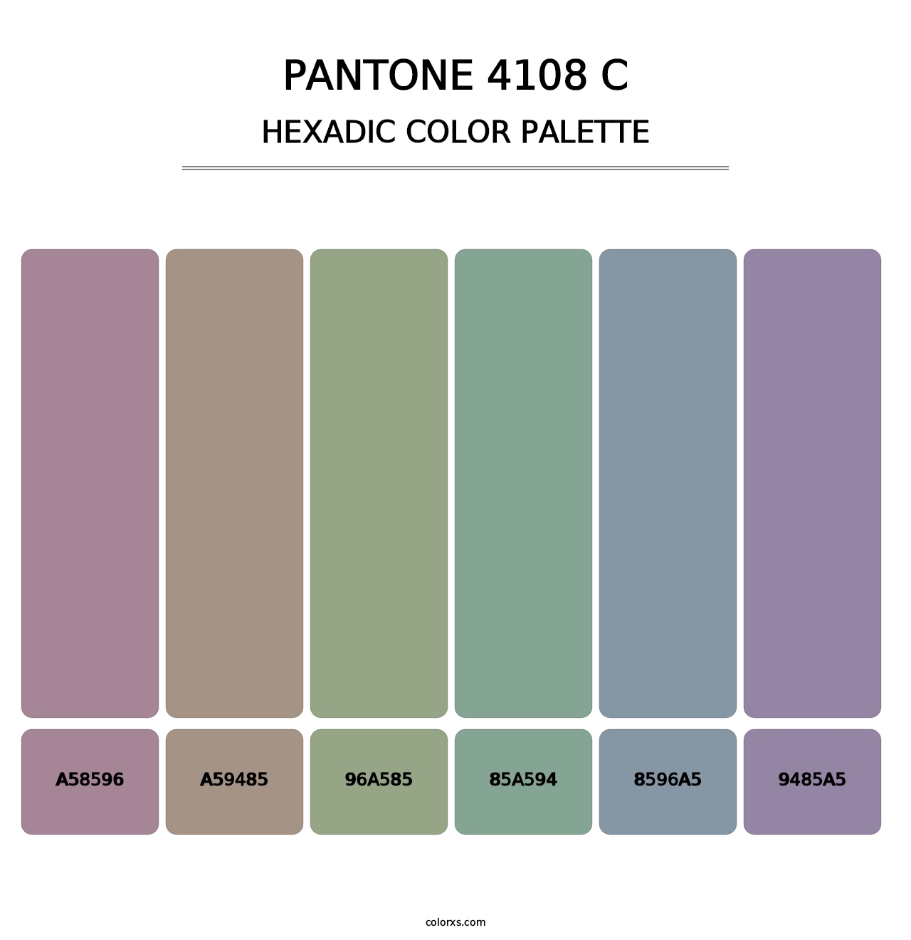 PANTONE 4108 C - Hexadic Color Palette