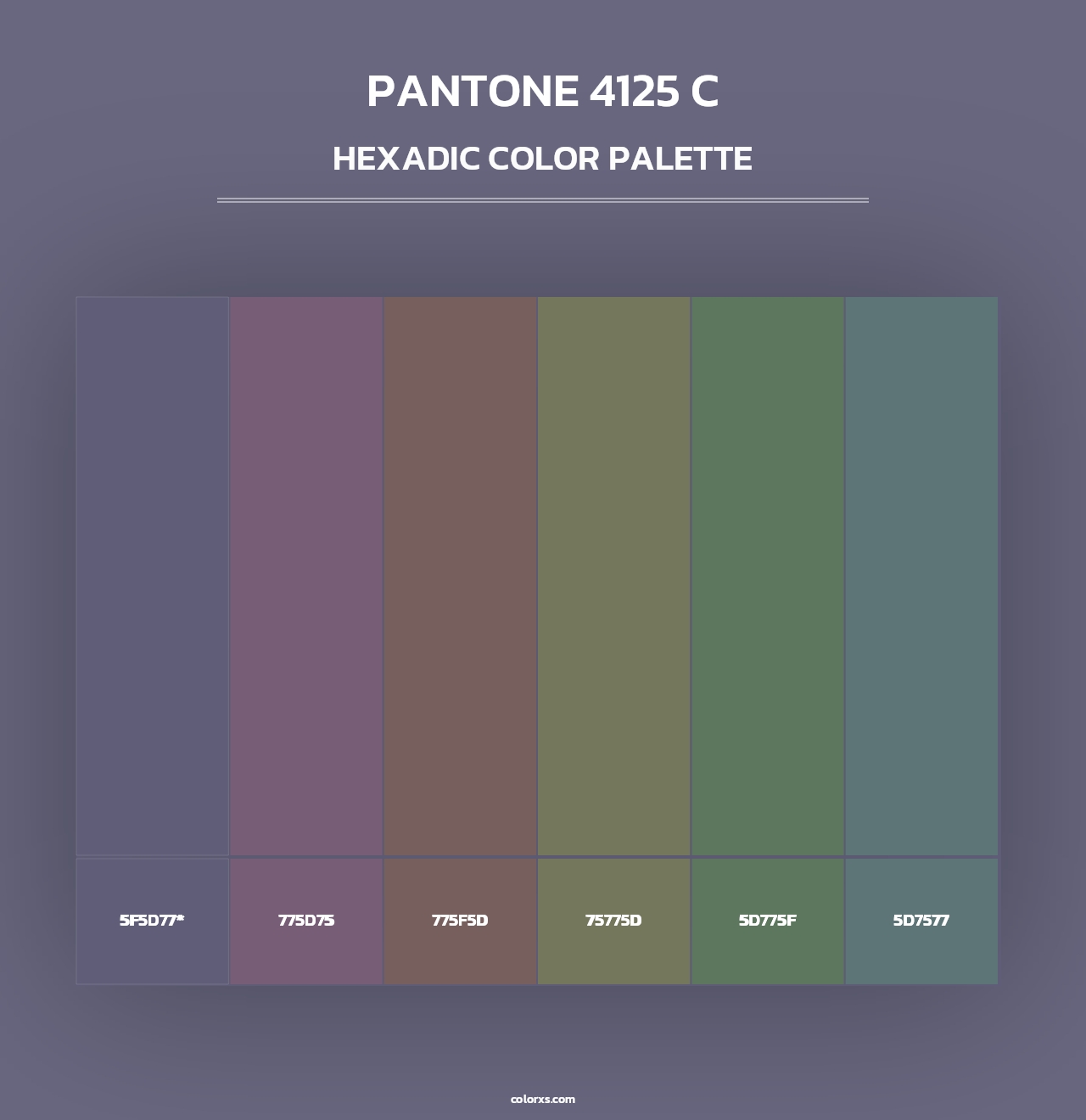 PANTONE 4125 C - Hexadic Color Palette