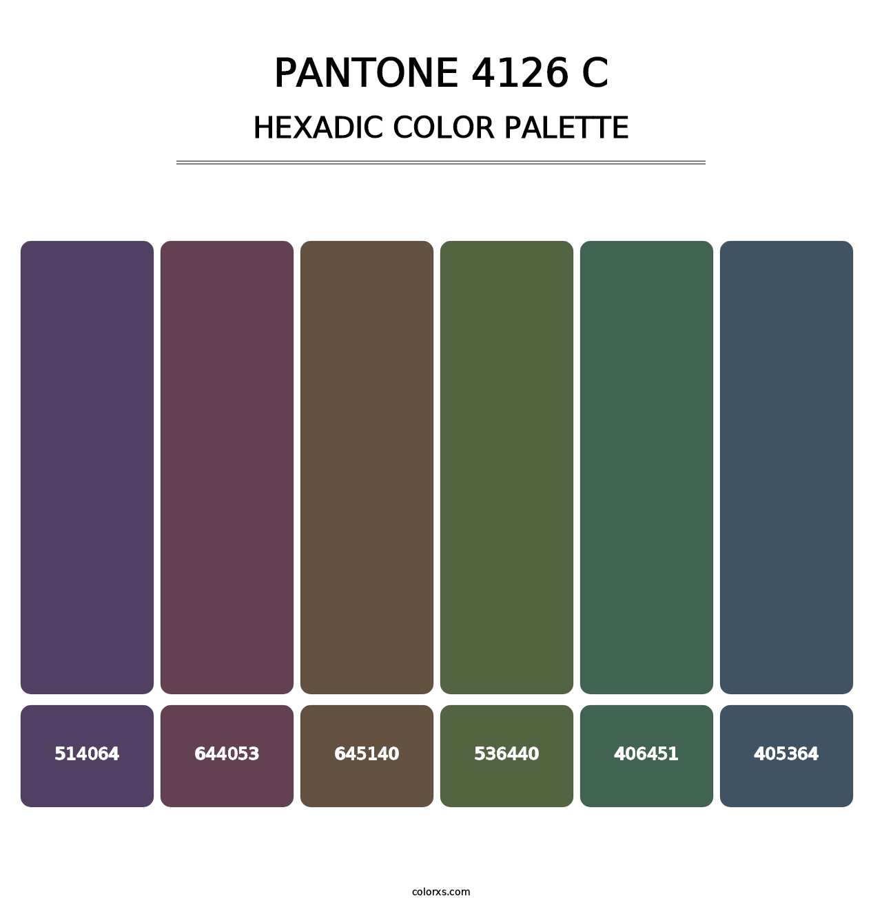 PANTONE 4126 C - Hexadic Color Palette