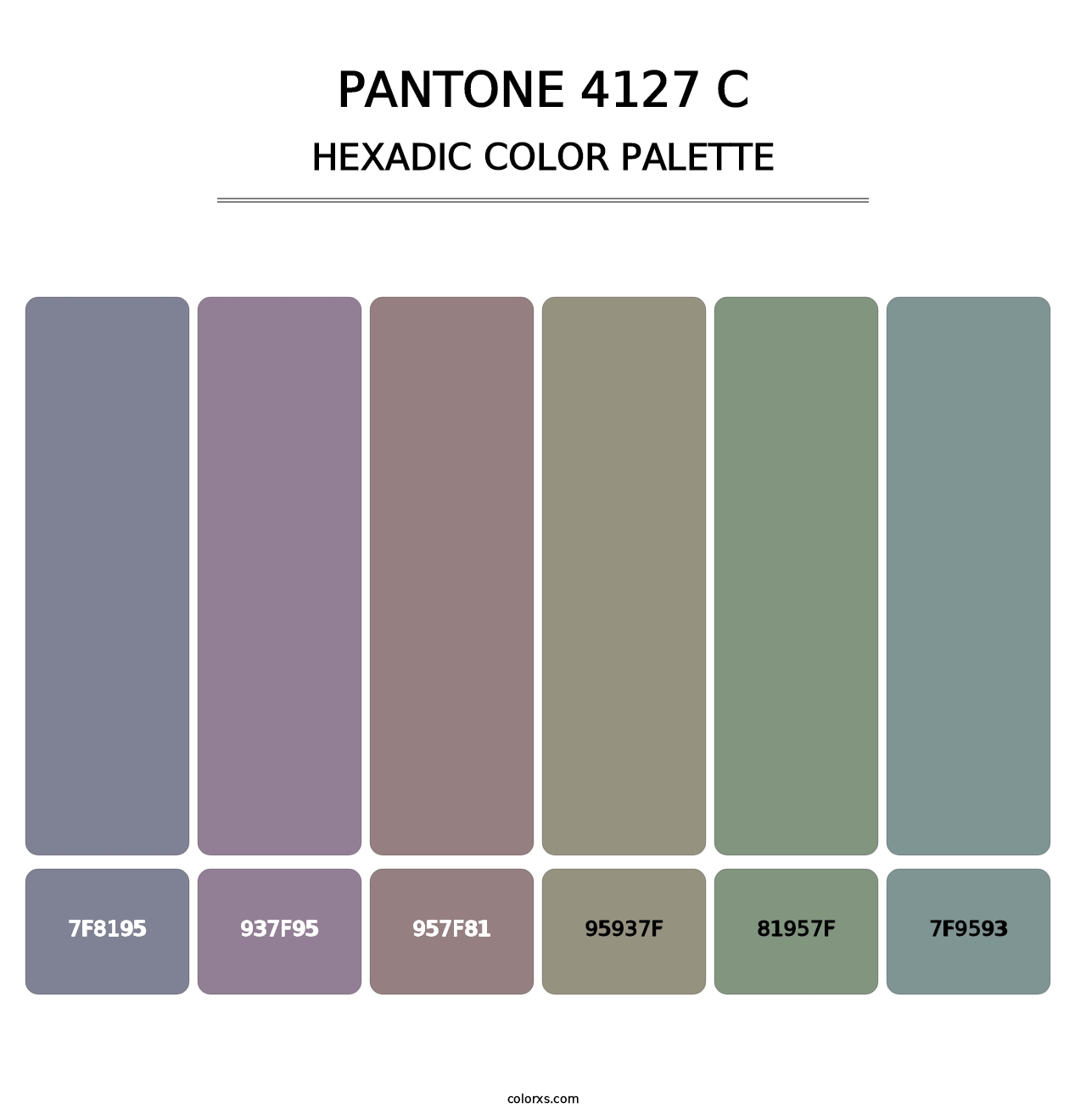 PANTONE 4127 C - Hexadic Color Palette