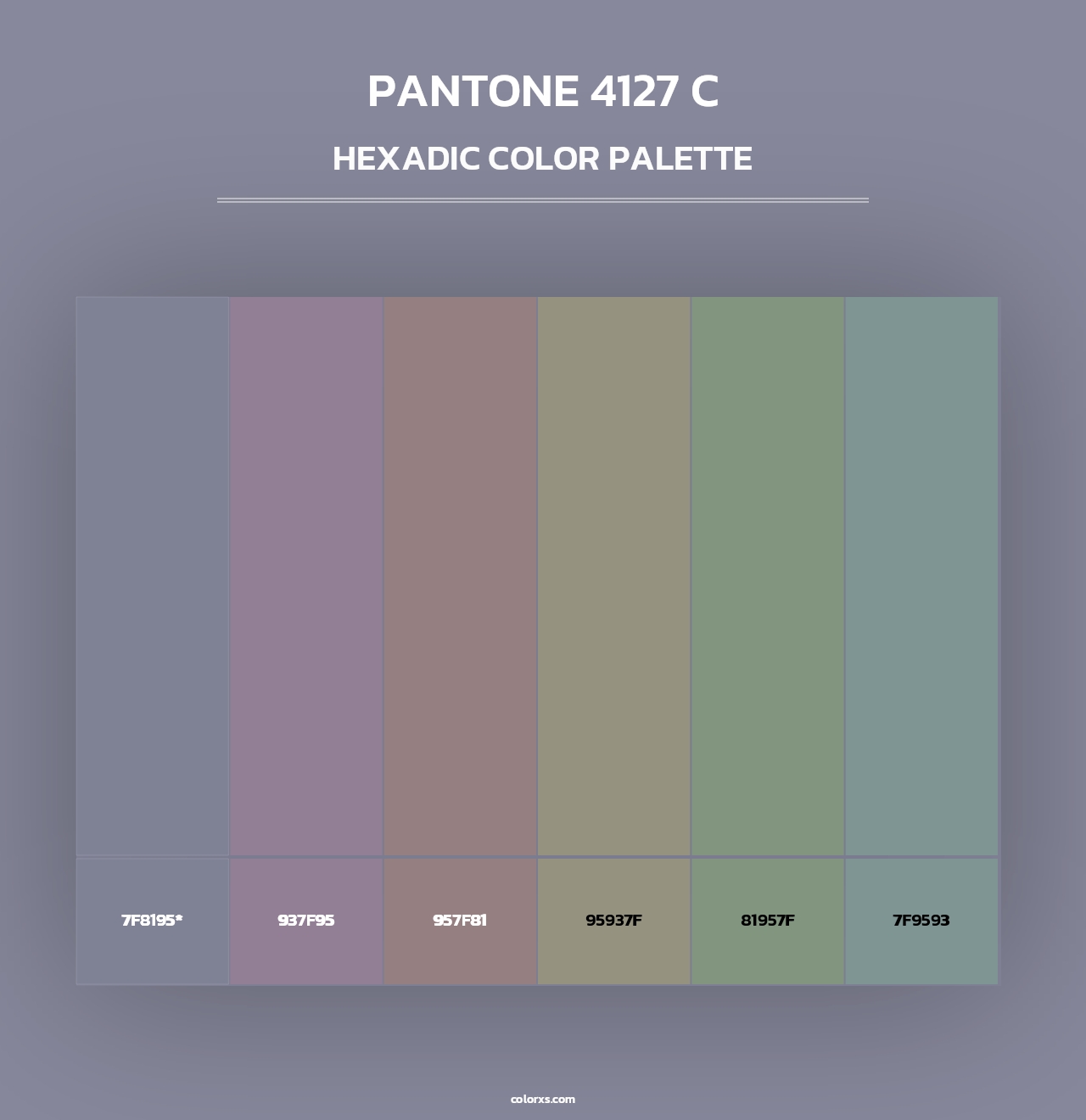 PANTONE 4127 C - Hexadic Color Palette