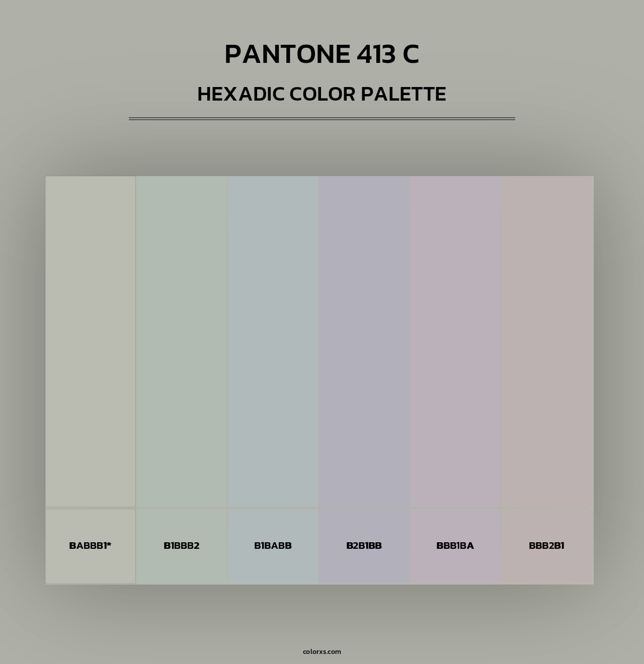 PANTONE 413 C - Hexadic Color Palette