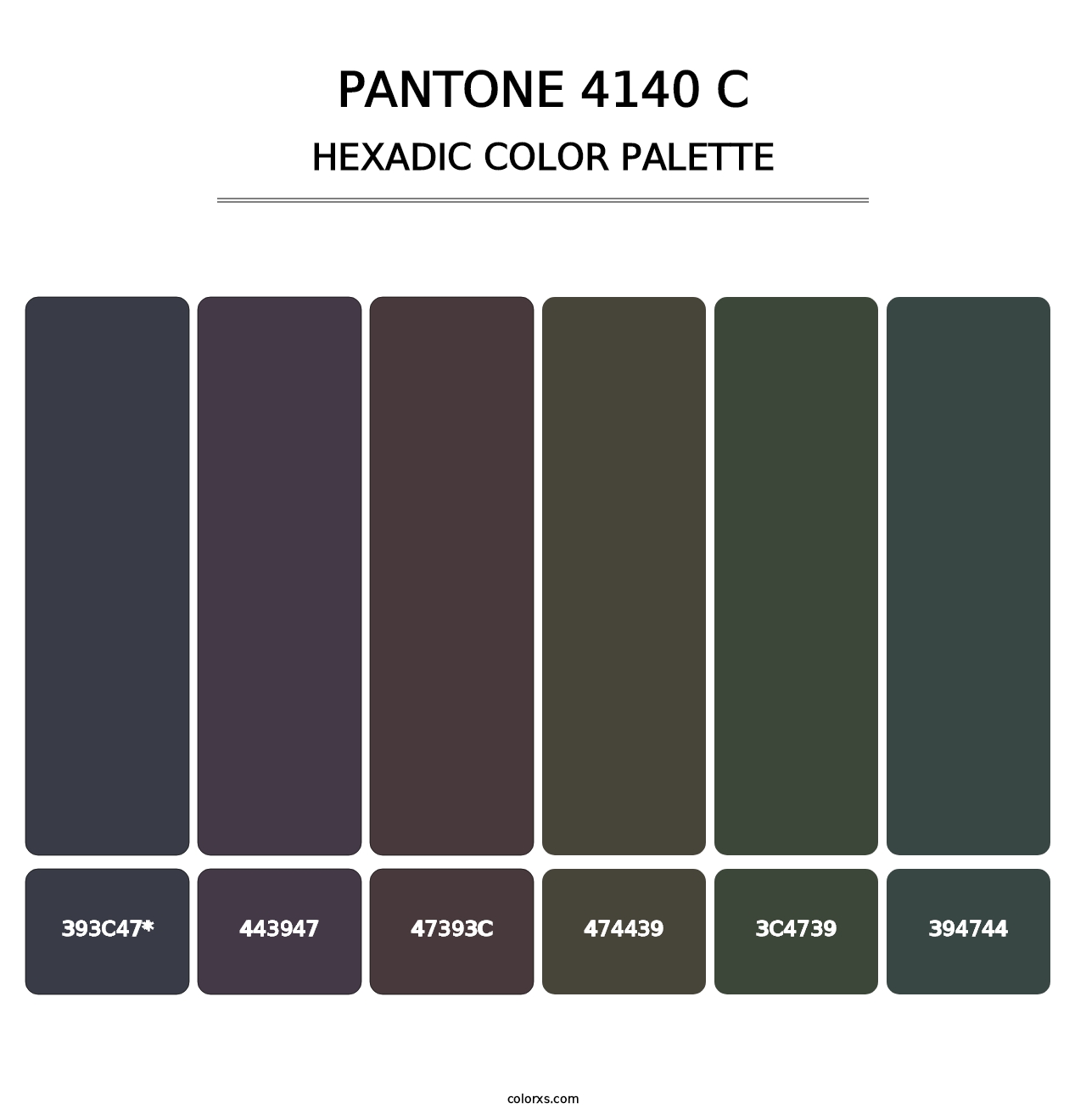 PANTONE 4140 C - Hexadic Color Palette