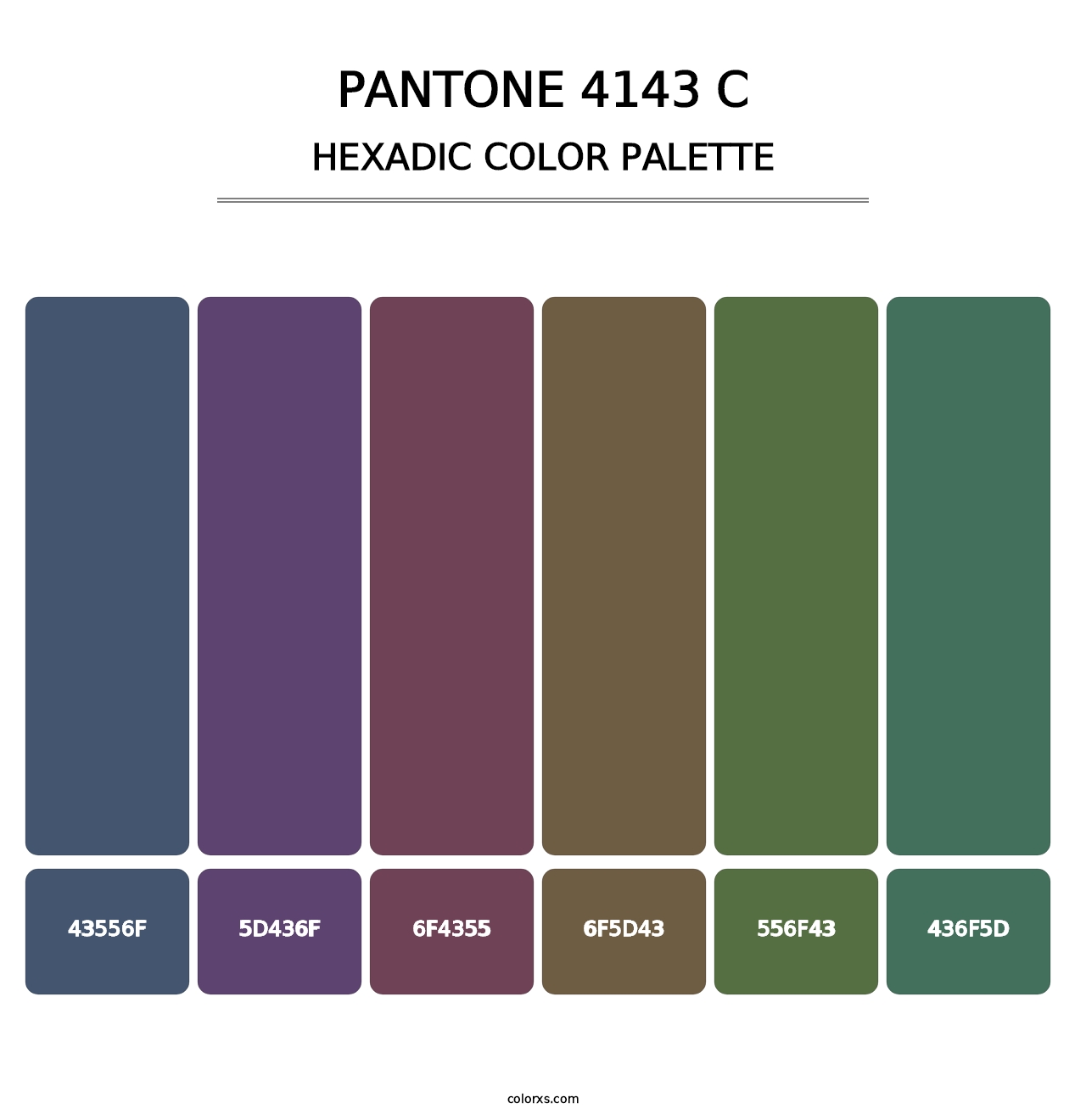 PANTONE 4143 C - Hexadic Color Palette