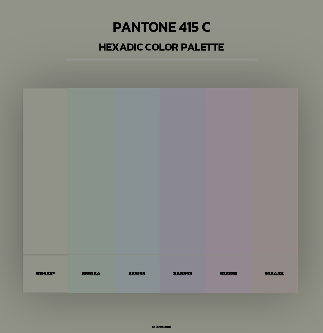 PANTONE 415 C - Hexadic Color Palette