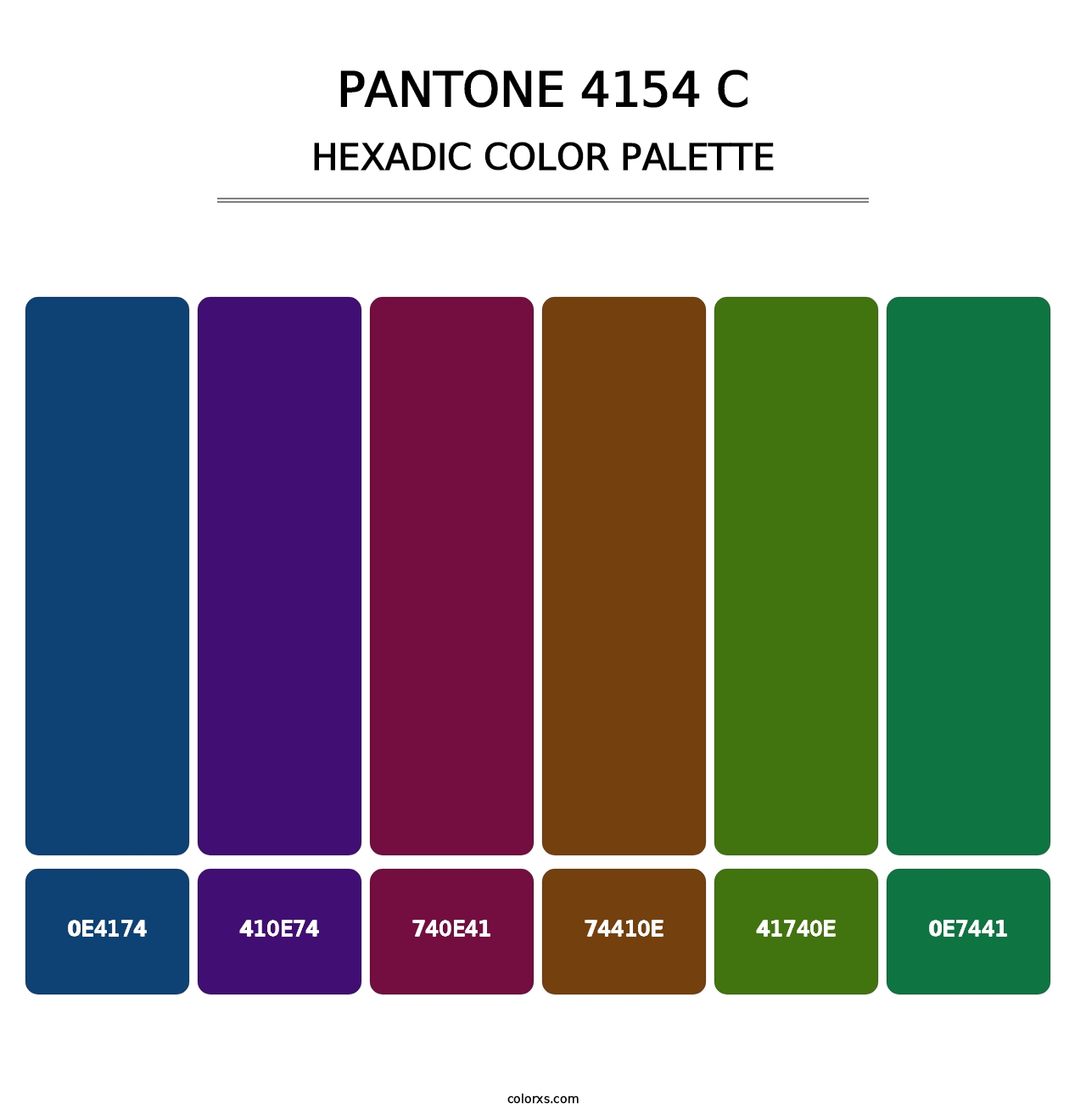 PANTONE 4154 C - Hexadic Color Palette