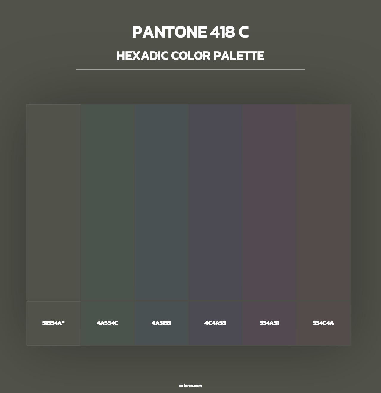 PANTONE 418 C - Hexadic Color Palette
