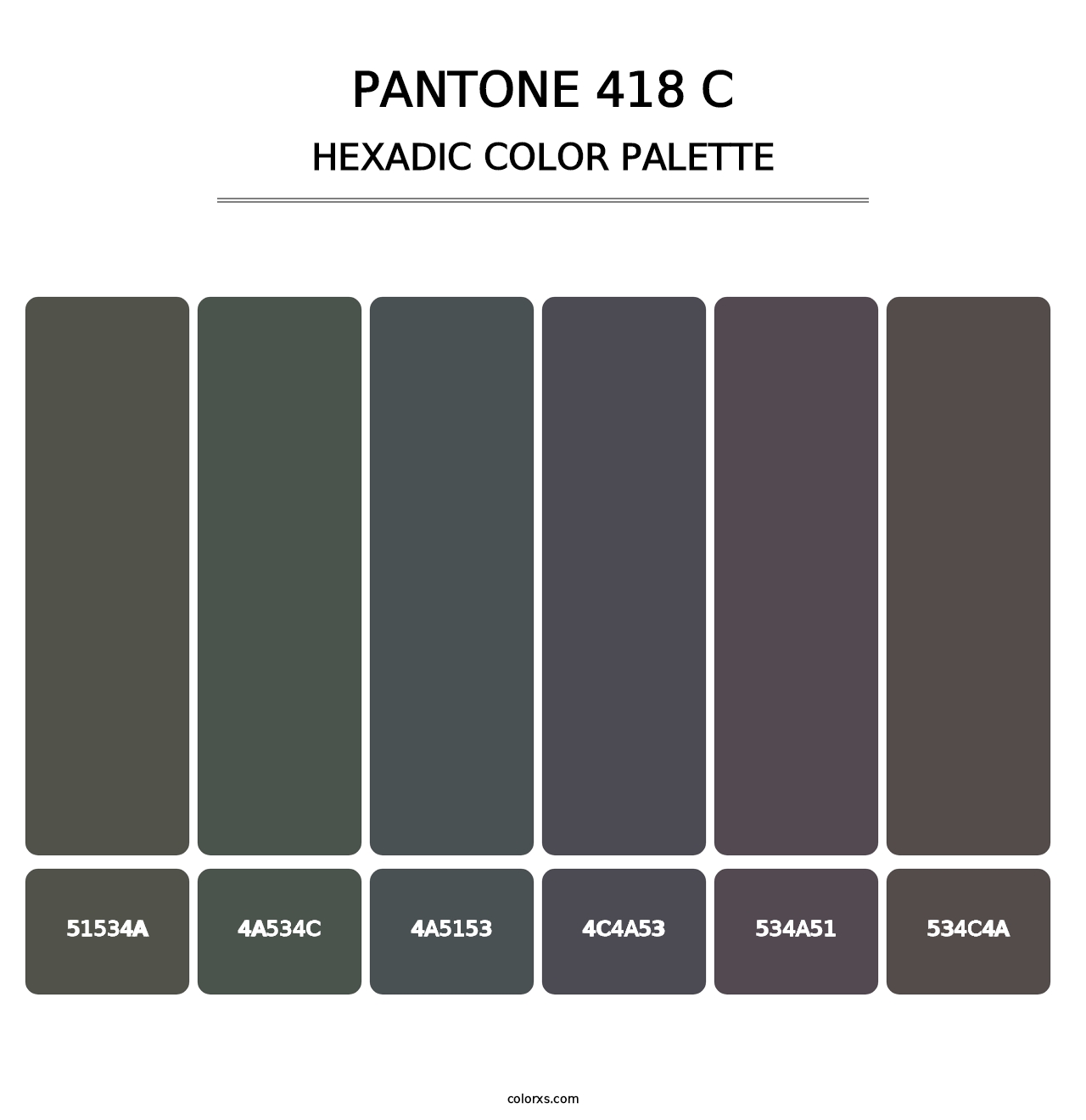 PANTONE 418 C - Hexadic Color Palette