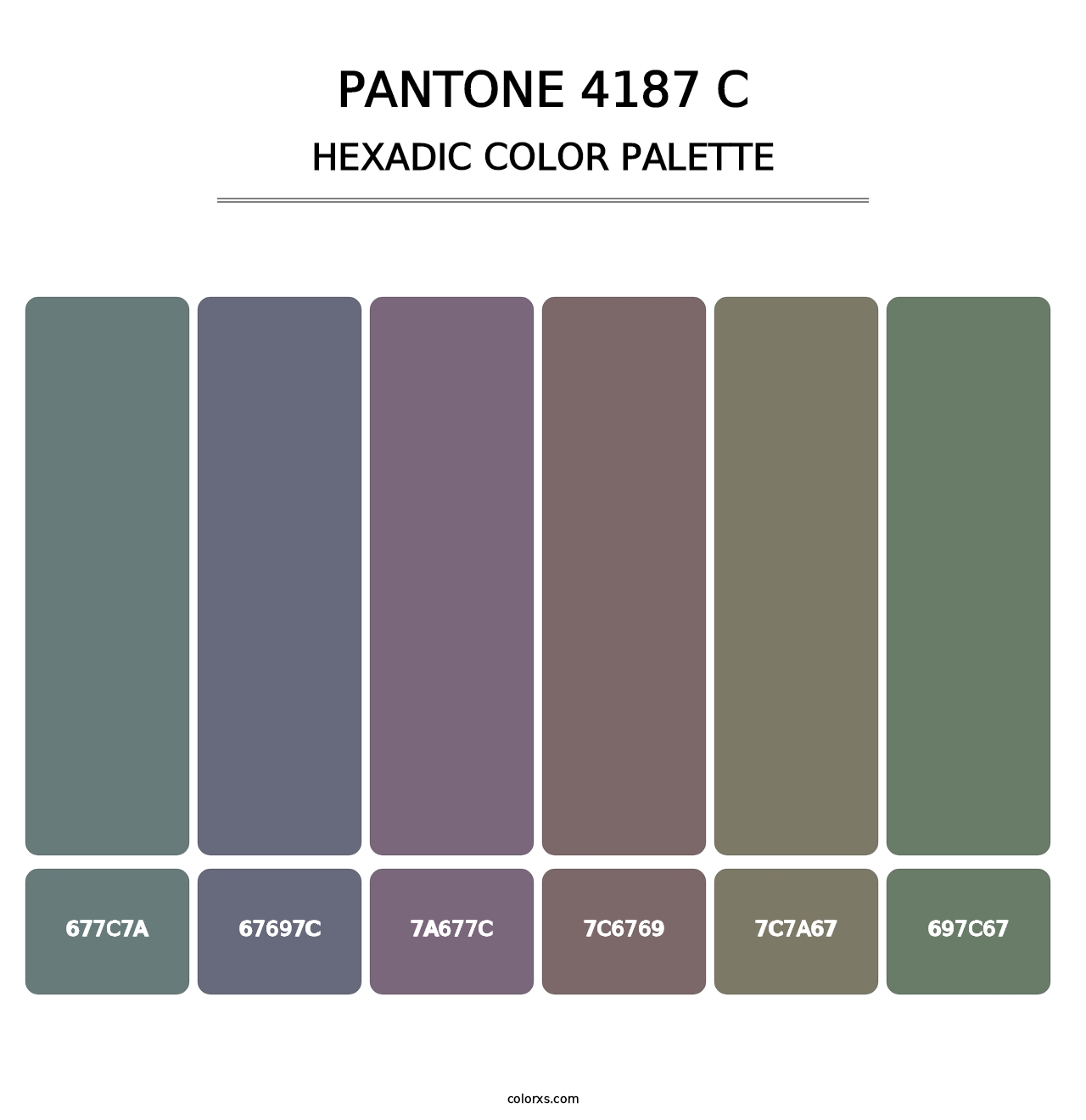 PANTONE 4187 C - Hexadic Color Palette