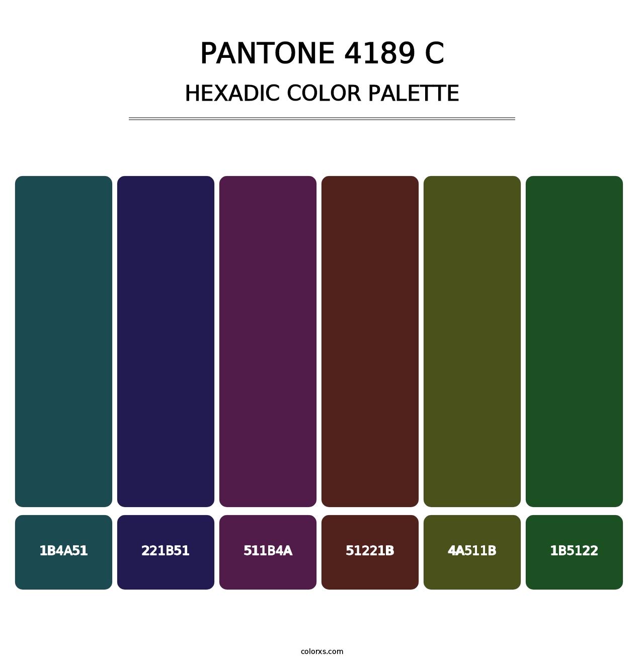 PANTONE 4189 C - Hexadic Color Palette