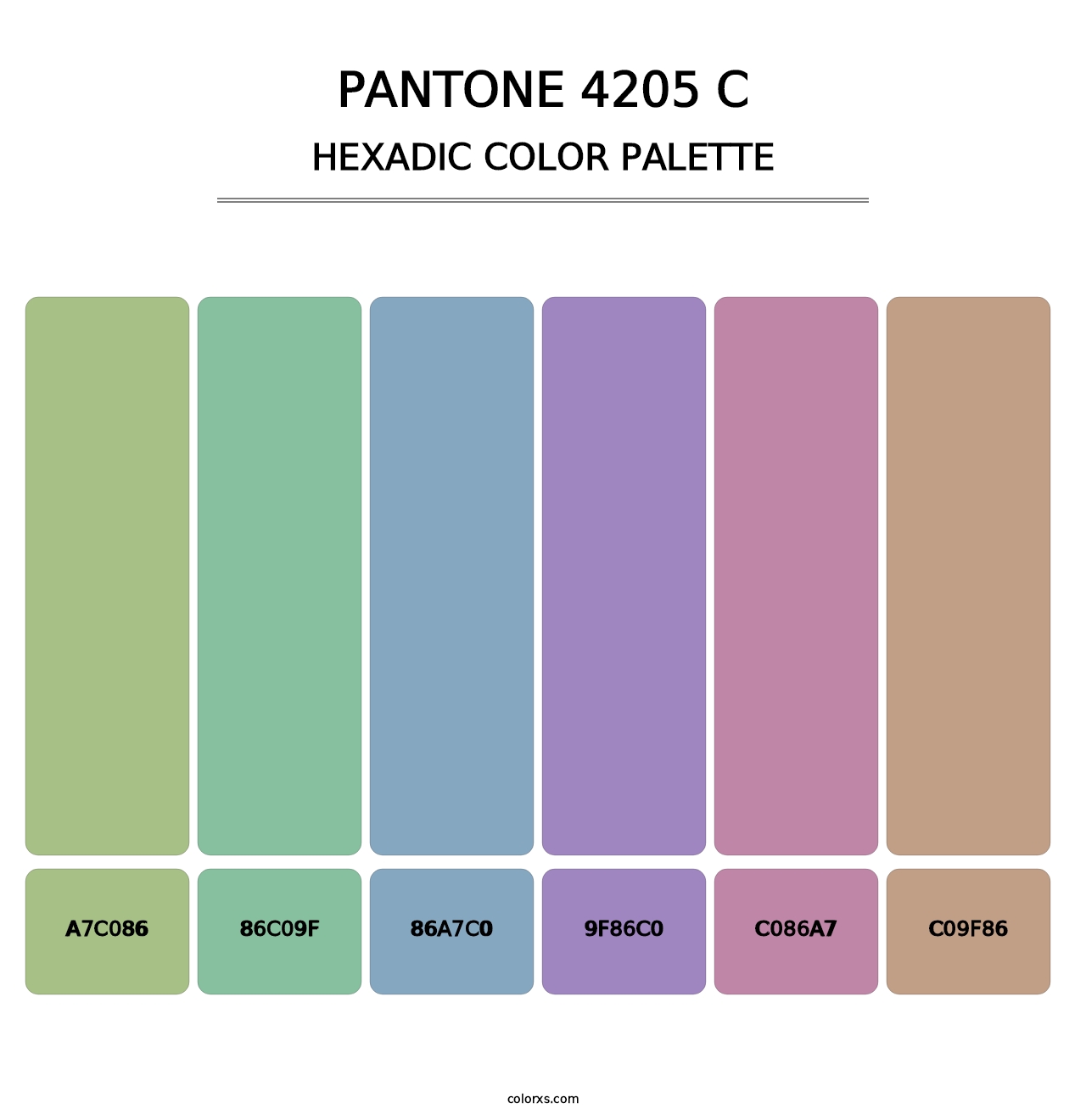 PANTONE 4205 C - Hexadic Color Palette