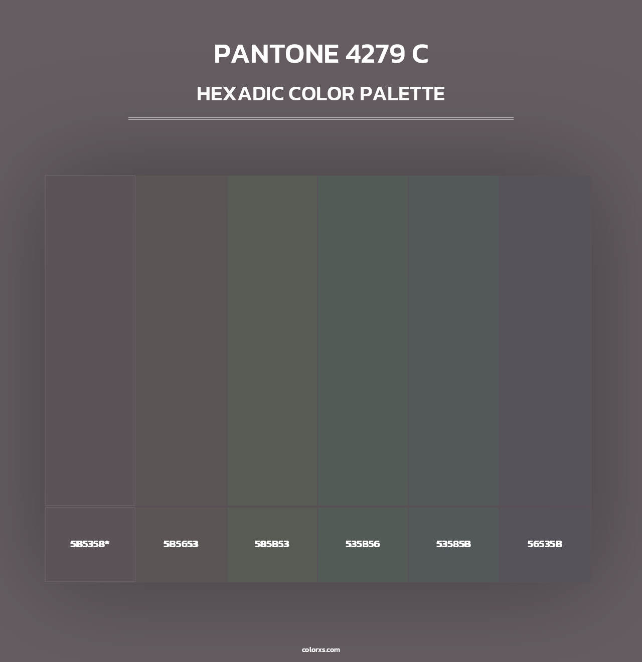 PANTONE 4279 C - Hexadic Color Palette