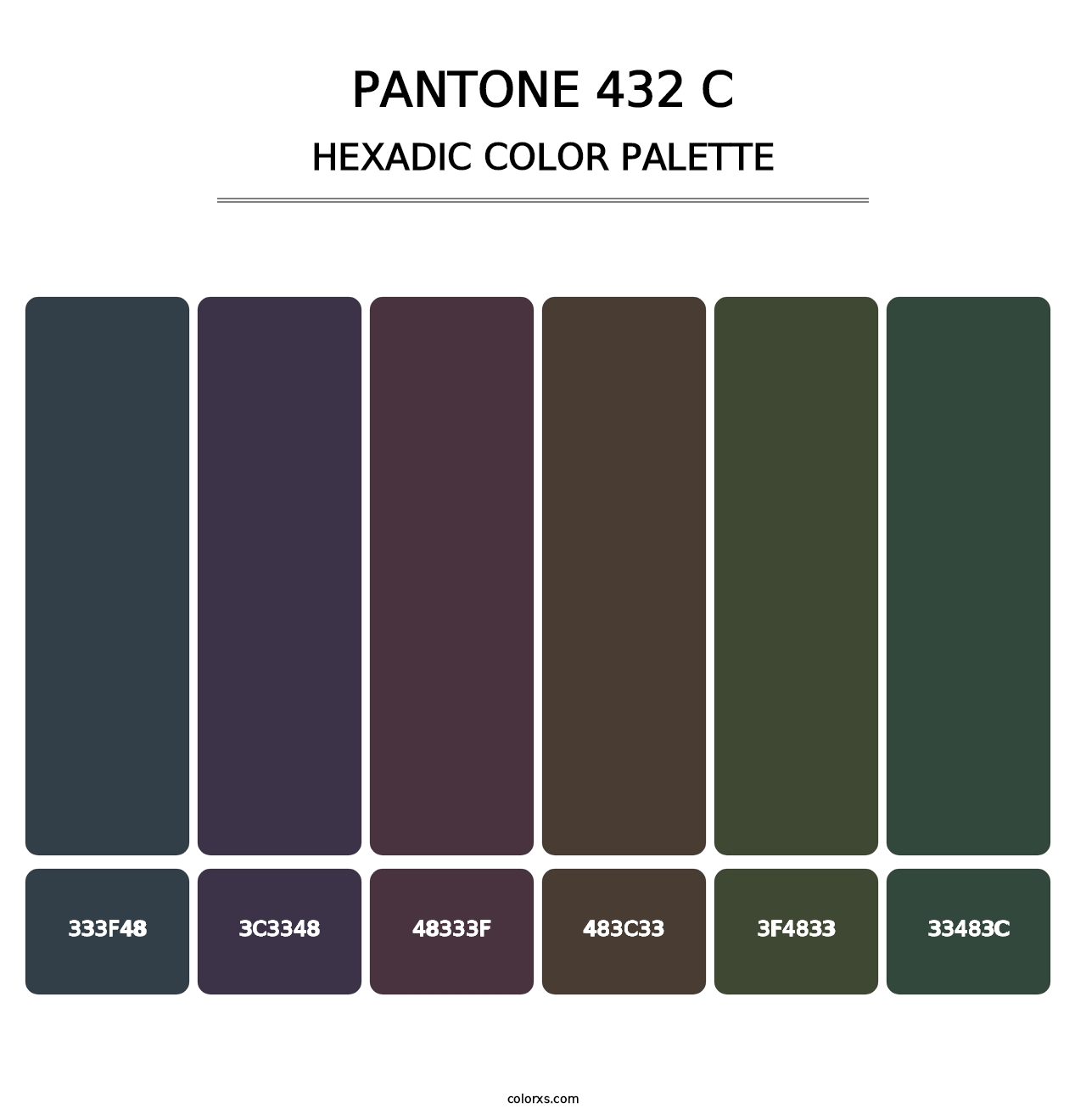 PANTONE 432 C - Hexadic Color Palette