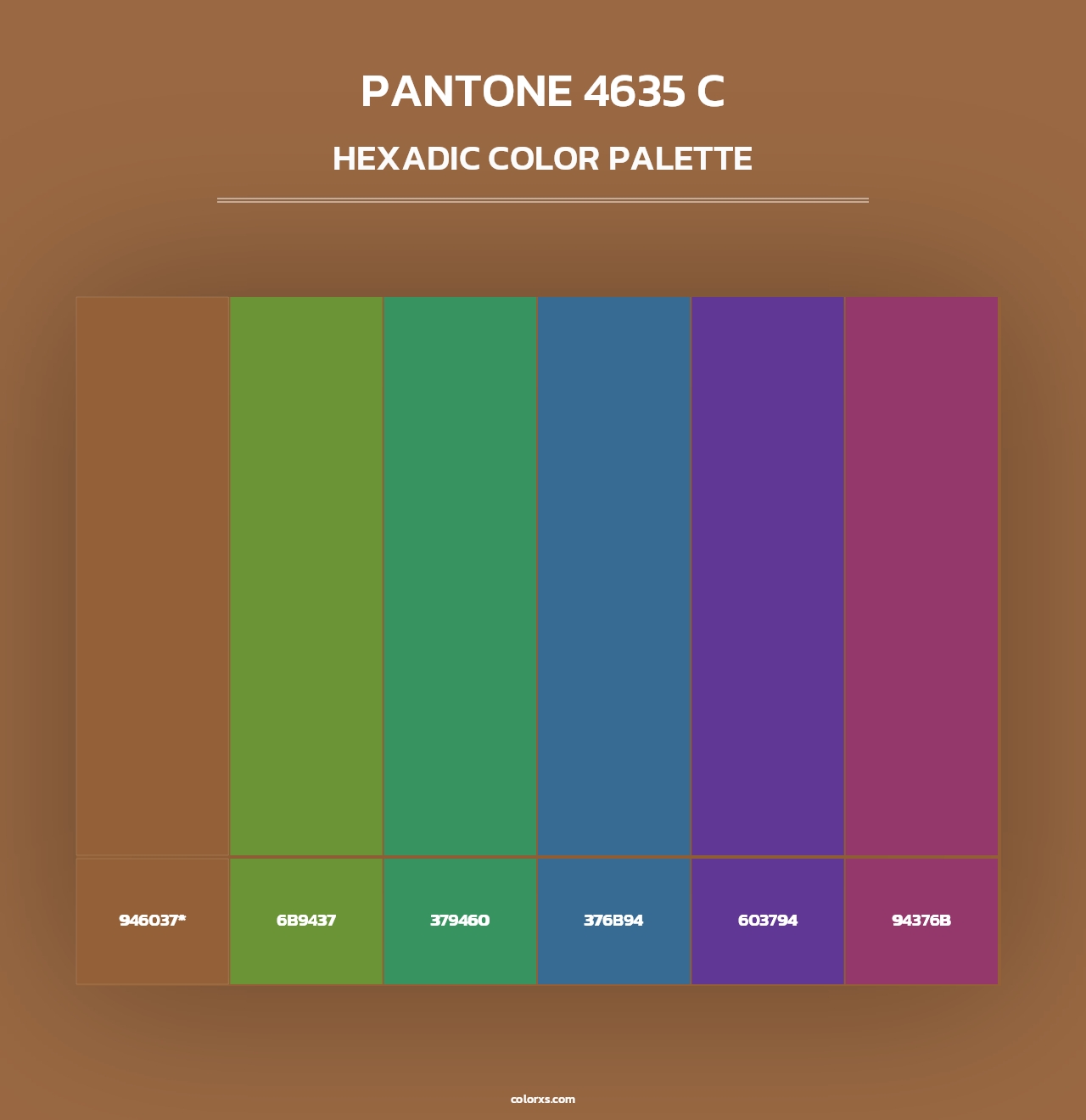 PANTONE 4635 C - Hexadic Color Palette
