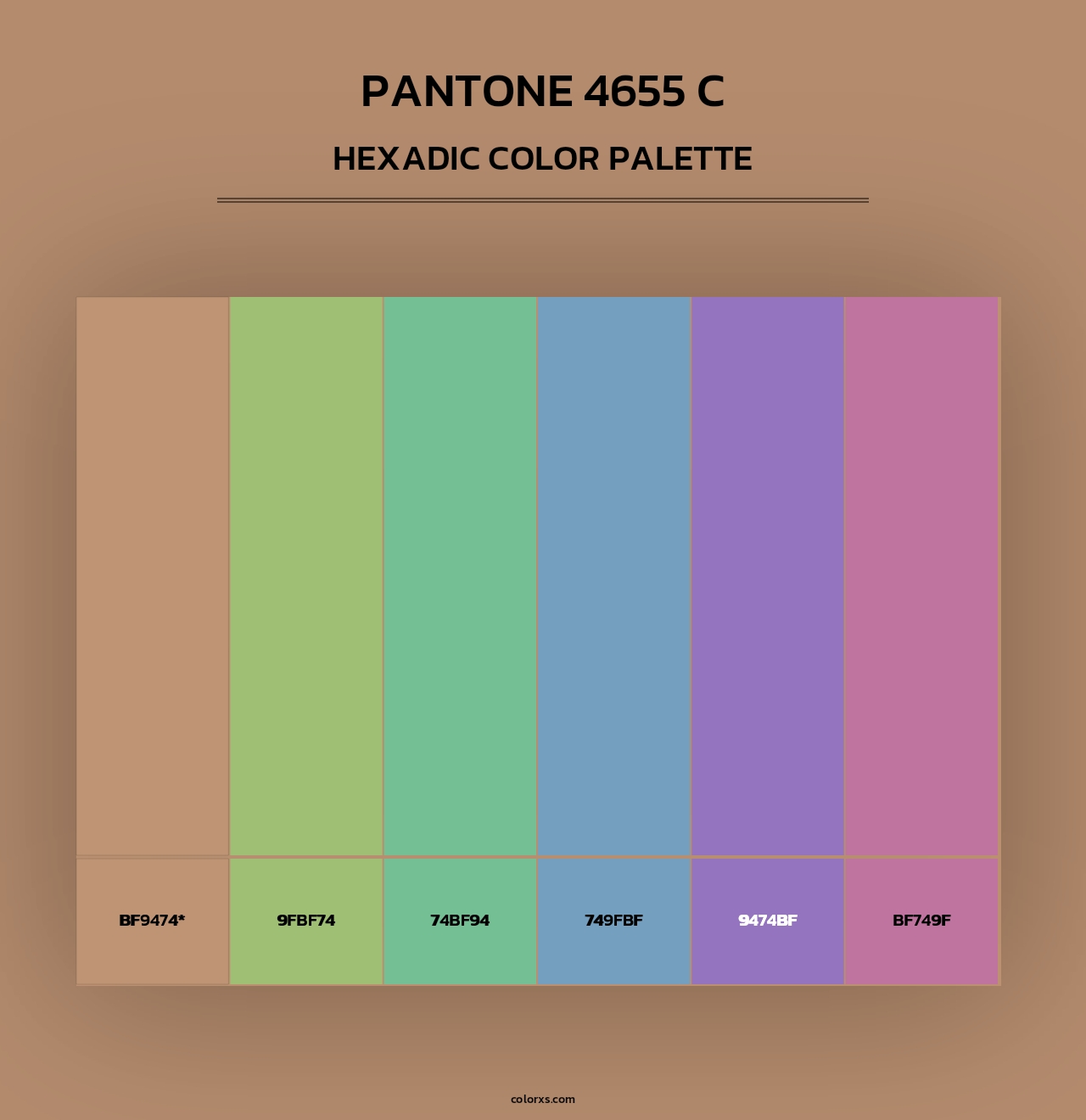 PANTONE 4655 C - Hexadic Color Palette