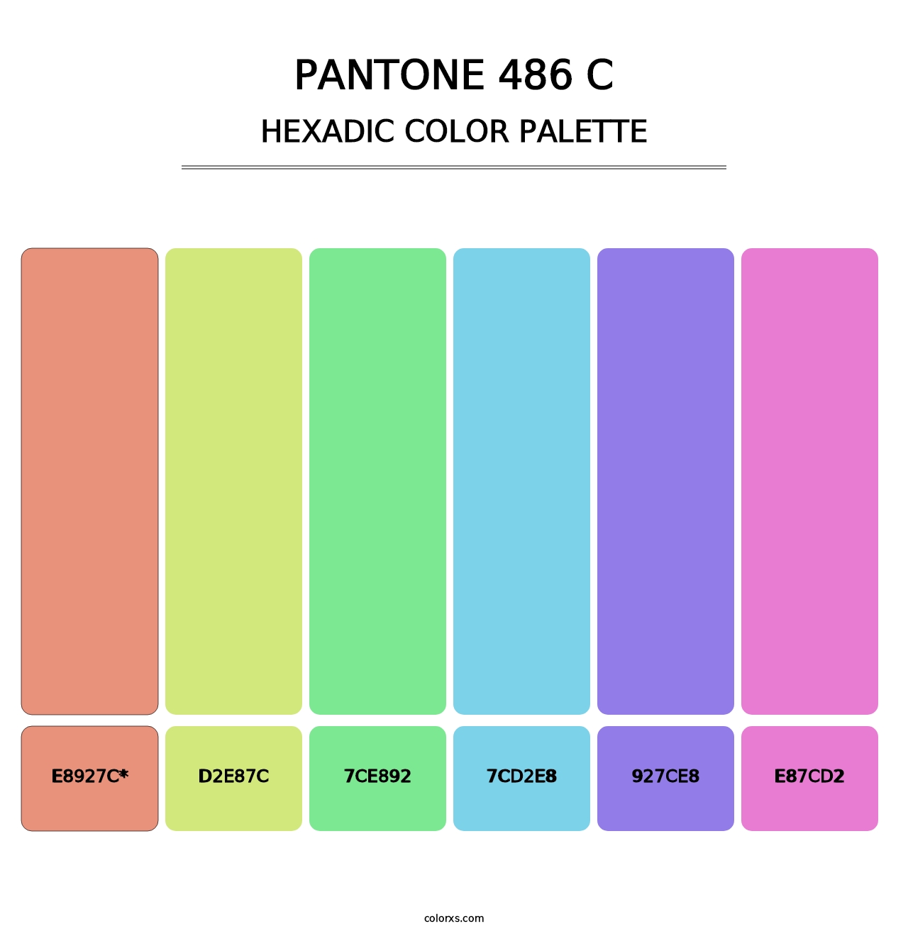 PANTONE 486 C - Hexadic Color Palette