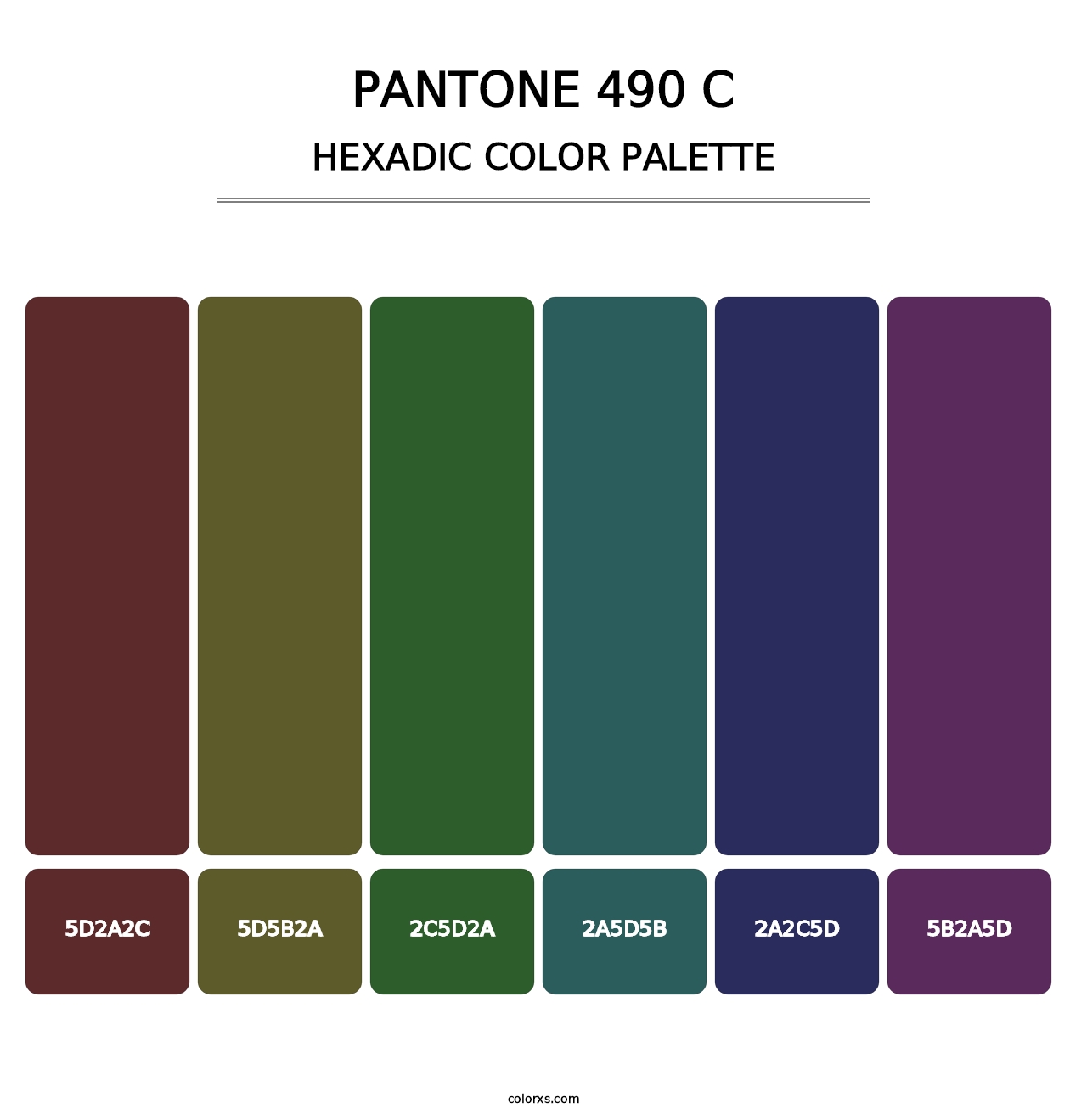 PANTONE 490 C - Hexadic Color Palette