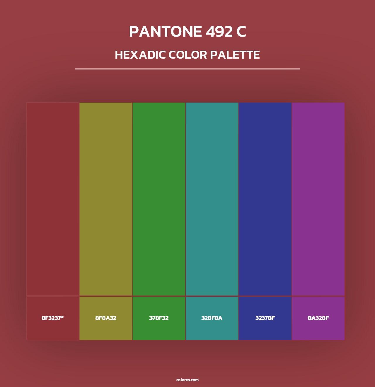 PANTONE 492 C - Hexadic Color Palette