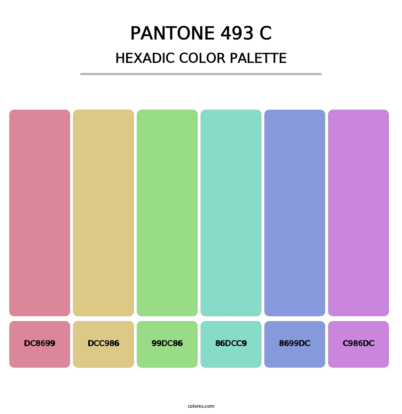 PANTONE 493 C - Hexadic Color Palette