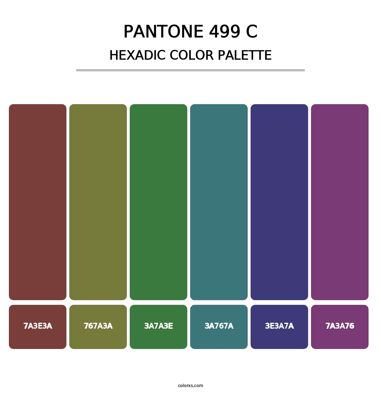 PANTONE 499 C - Hexadic Color Palette