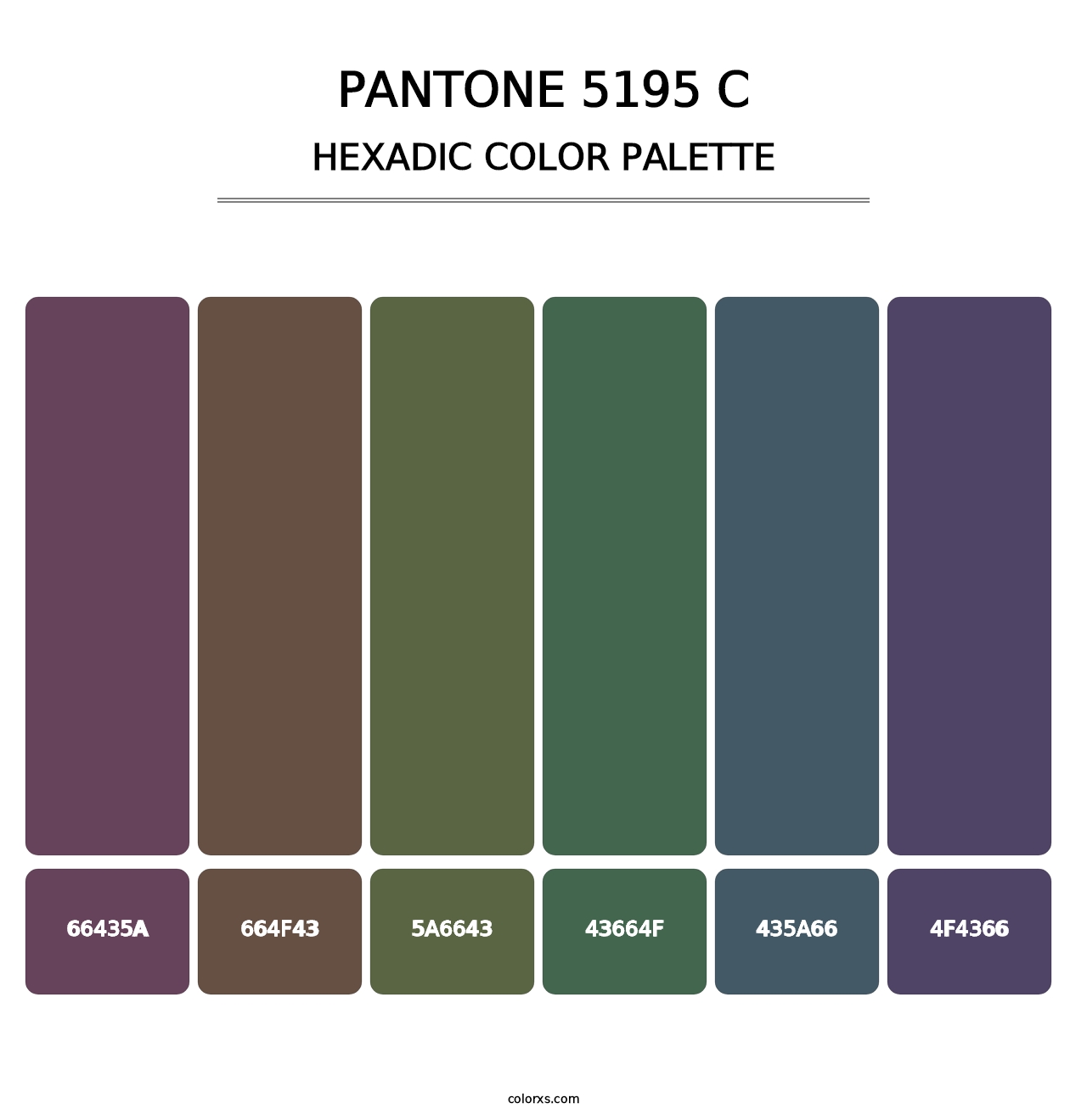 PANTONE 5195 C - Hexadic Color Palette