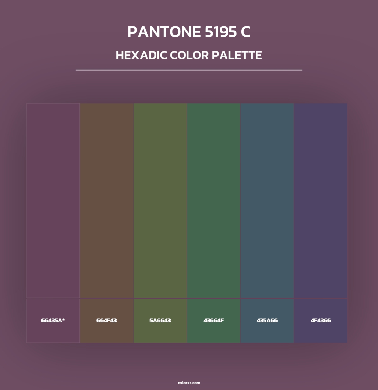 PANTONE 5195 C - Hexadic Color Palette