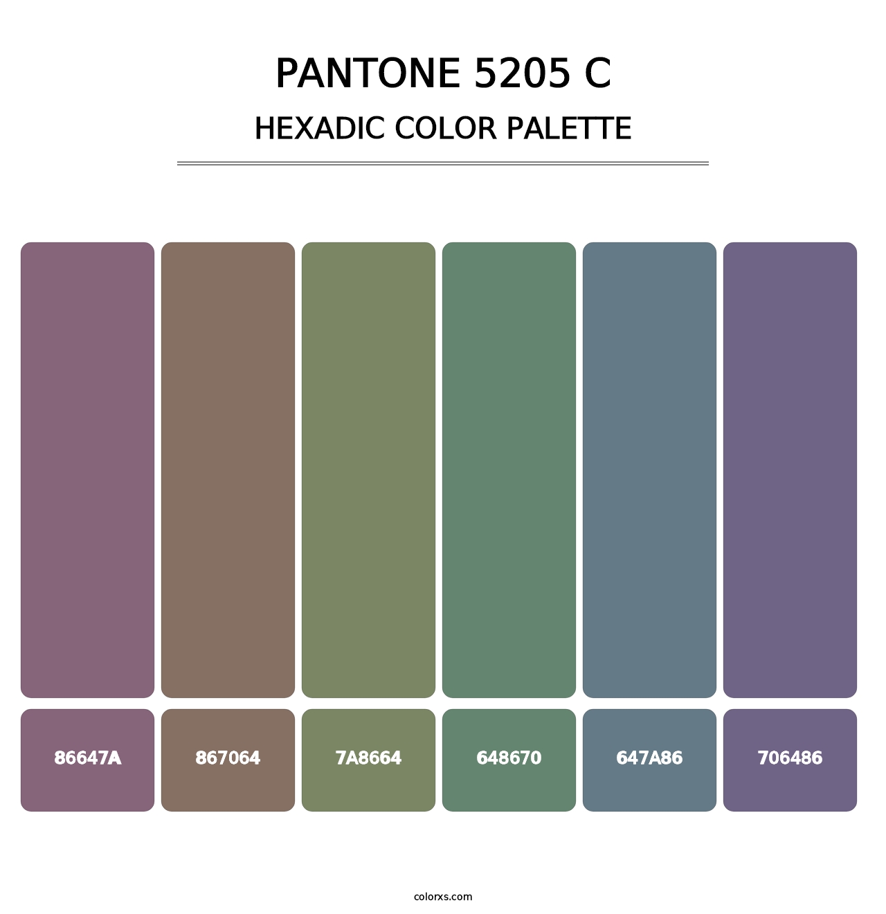 PANTONE 5205 C - Hexadic Color Palette
