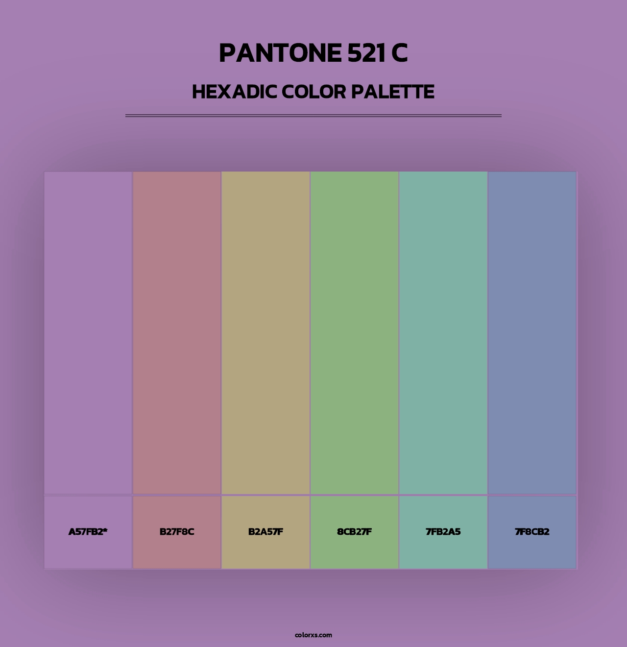 PANTONE 521 C - Hexadic Color Palette