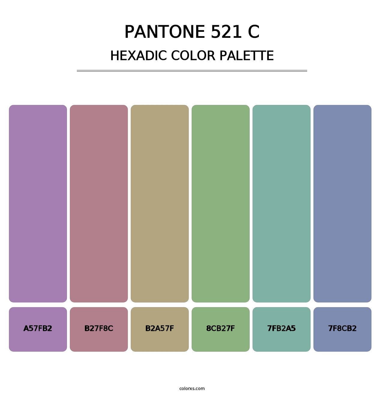 PANTONE 521 C - Hexadic Color Palette