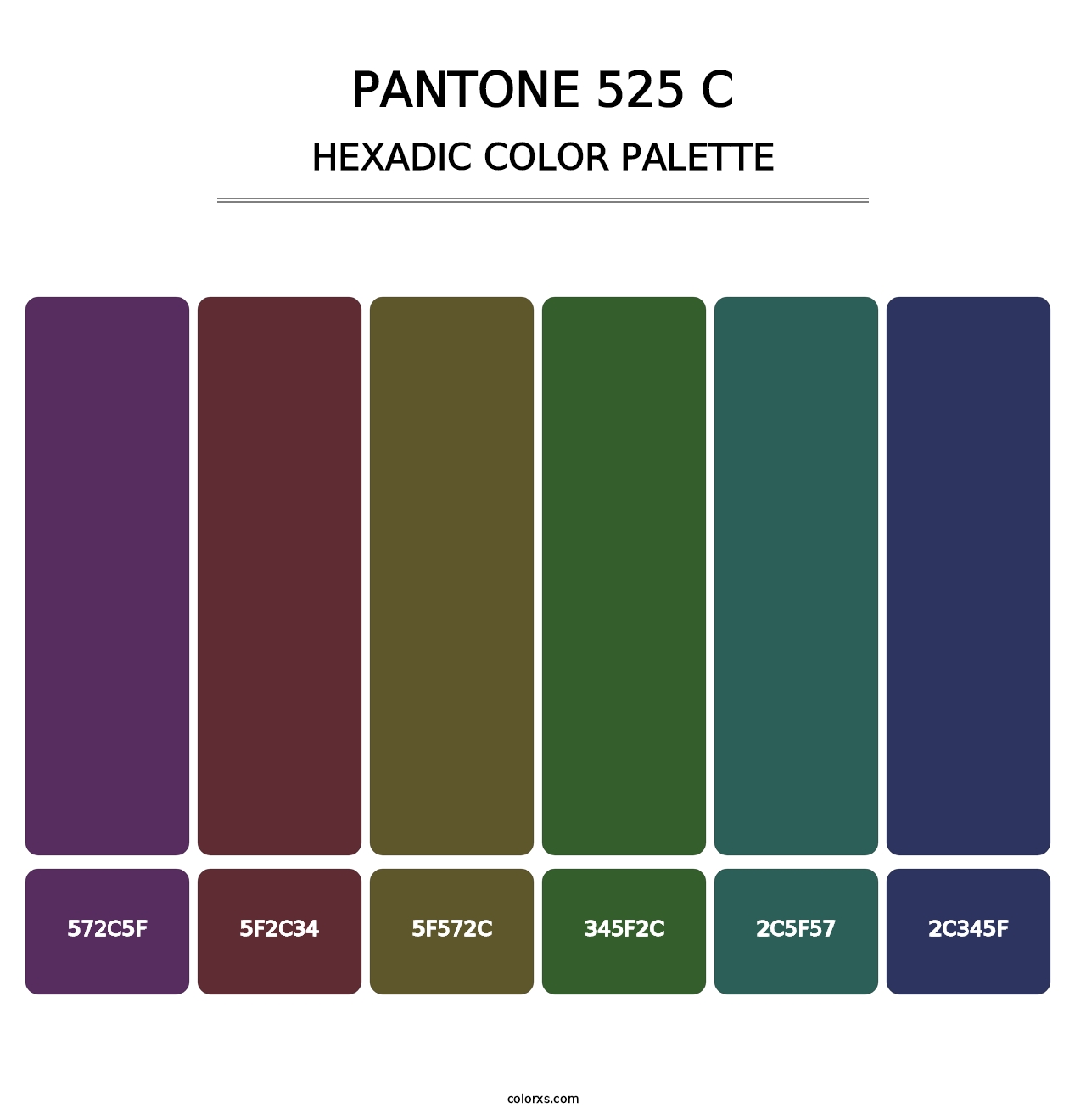 PANTONE 525 C - Hexadic Color Palette