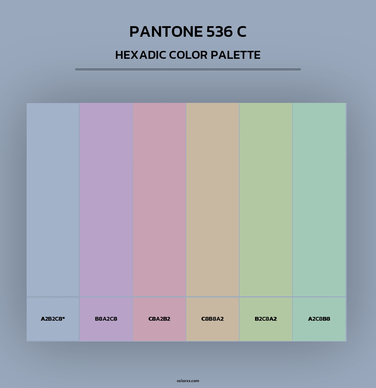 PANTONE 536 C - Hexadic Color Palette