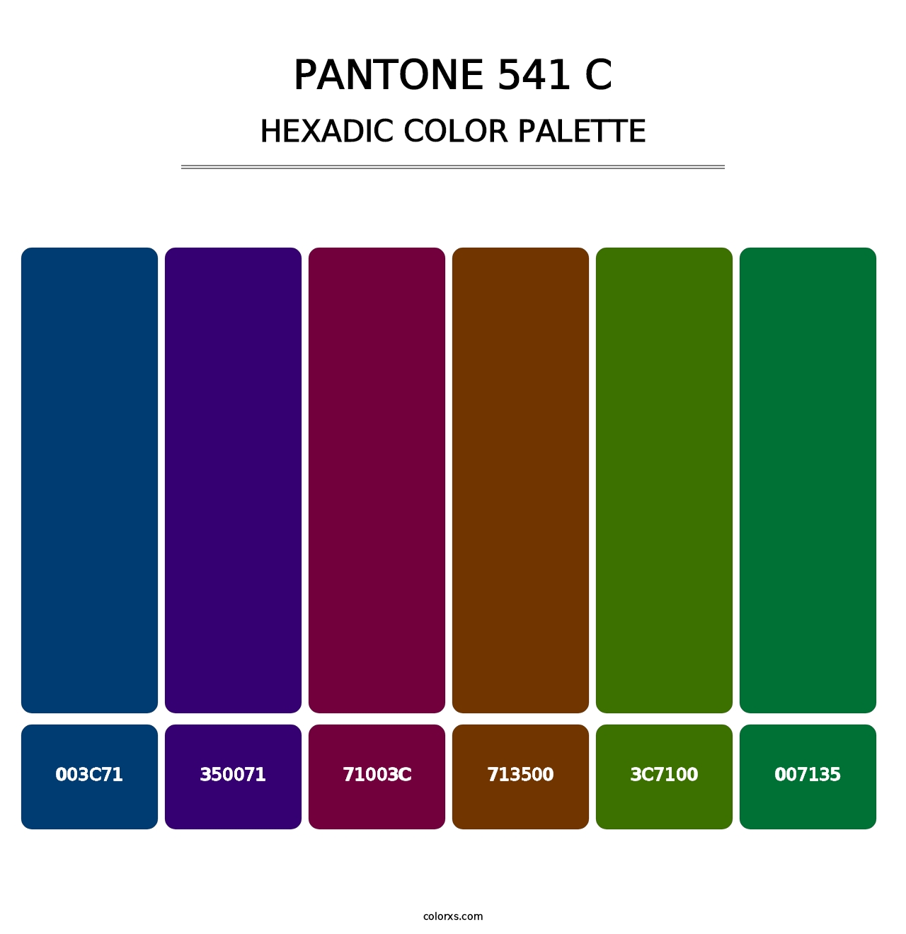 PANTONE 541 C - Hexadic Color Palette