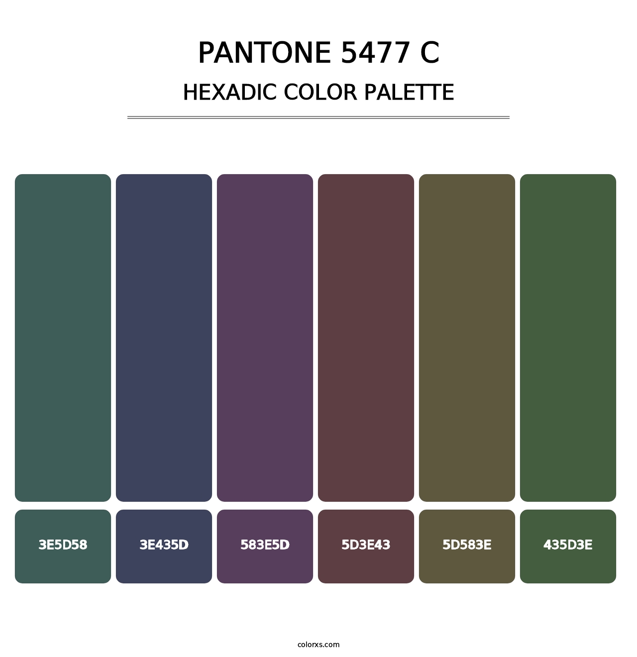 PANTONE 5477 C - Hexadic Color Palette