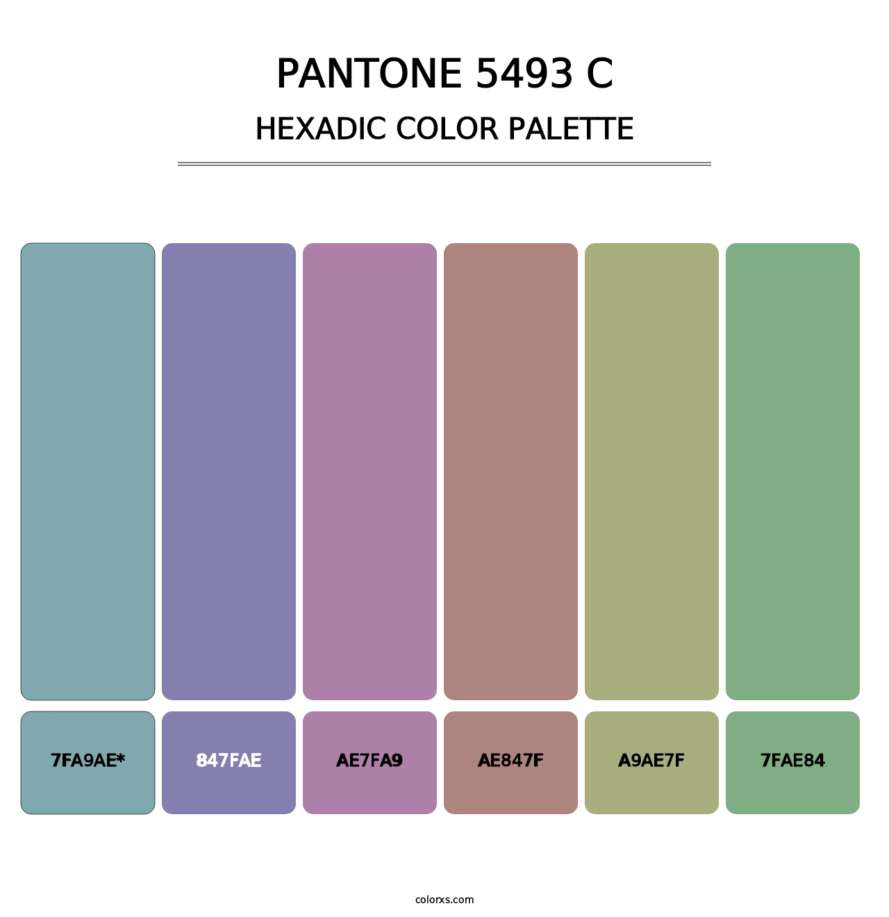 PANTONE 5493 C - Hexadic Color Palette