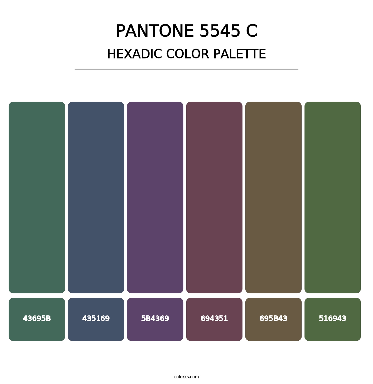PANTONE 5545 C - Hexadic Color Palette
