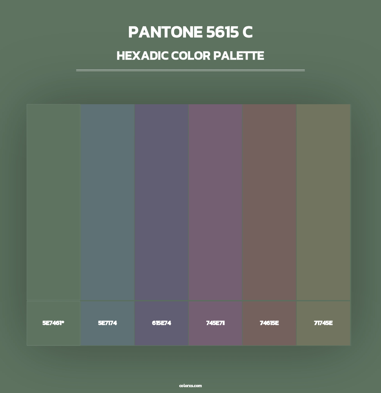 PANTONE 5615 C - Hexadic Color Palette
