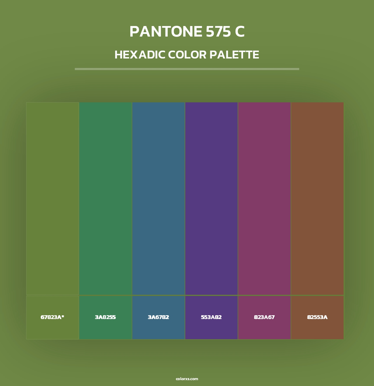 PANTONE 575 C - Hexadic Color Palette