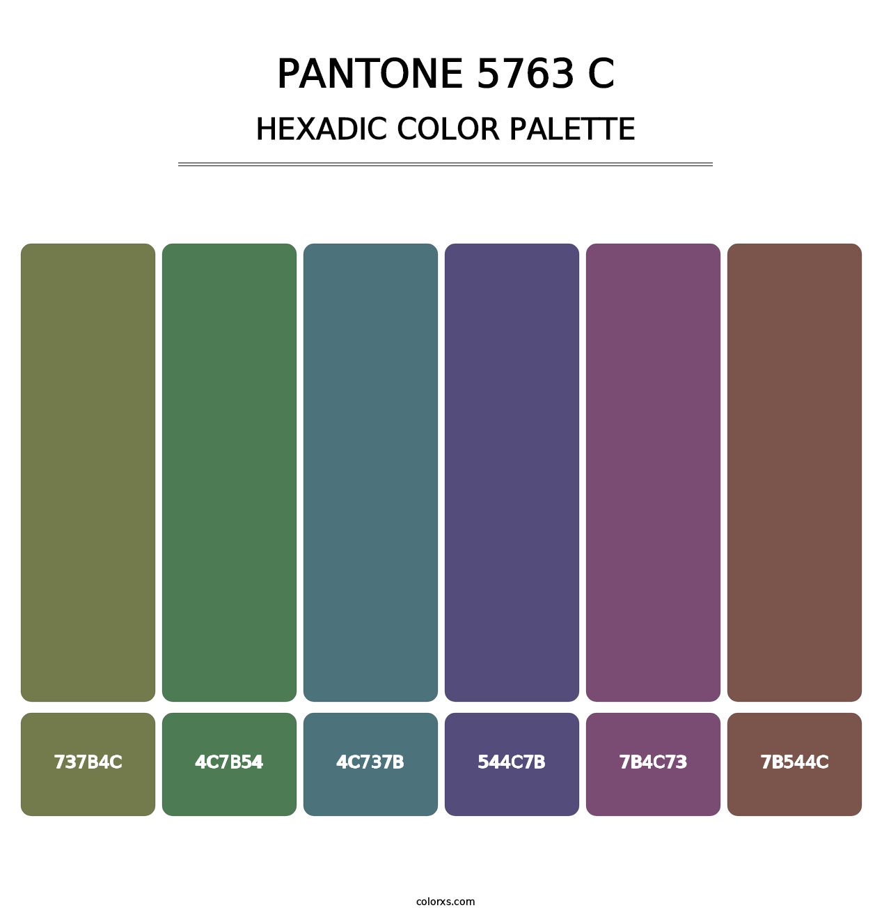 PANTONE 5763 C - Hexadic Color Palette