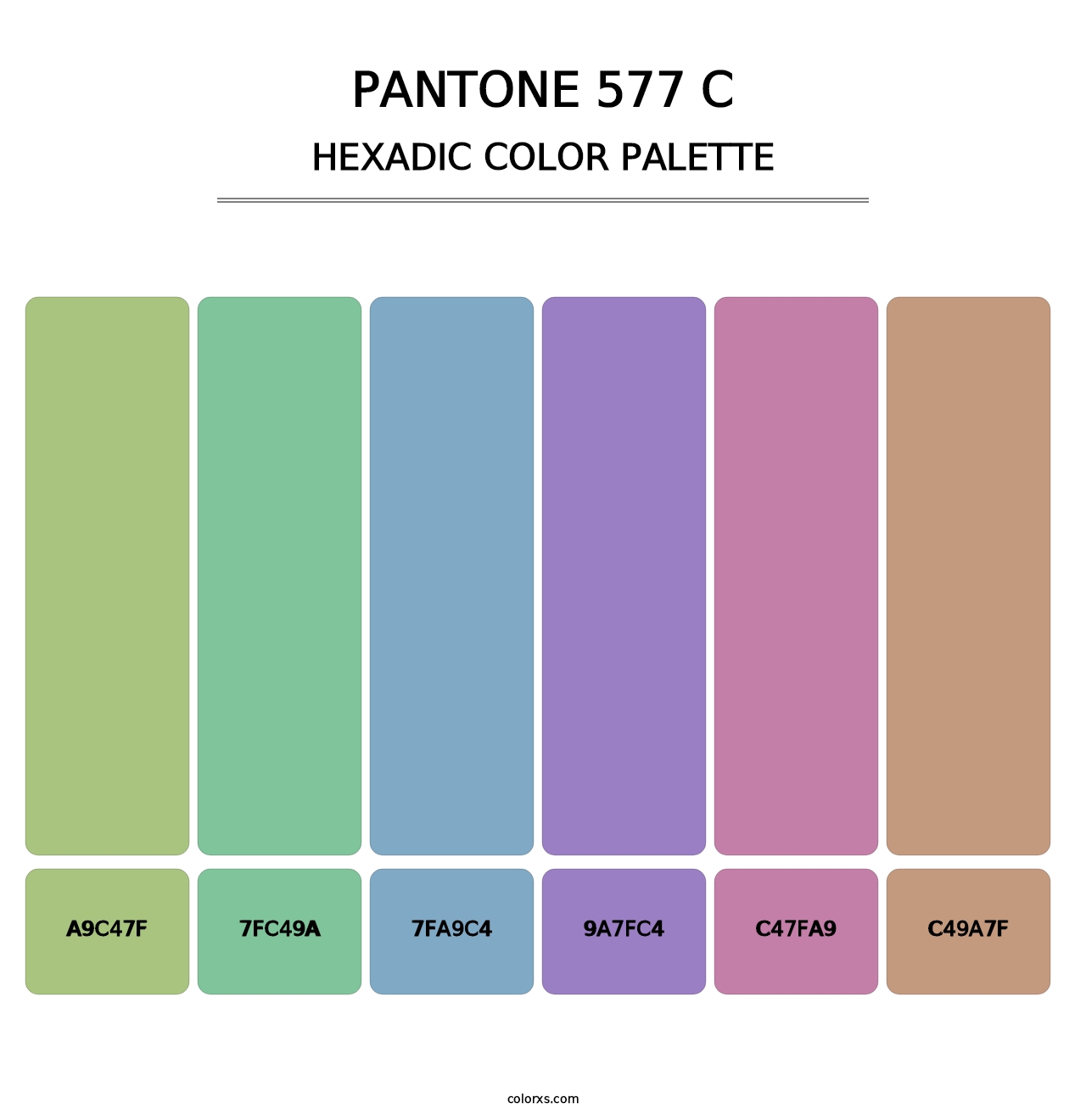 PANTONE 577 C - Hexadic Color Palette