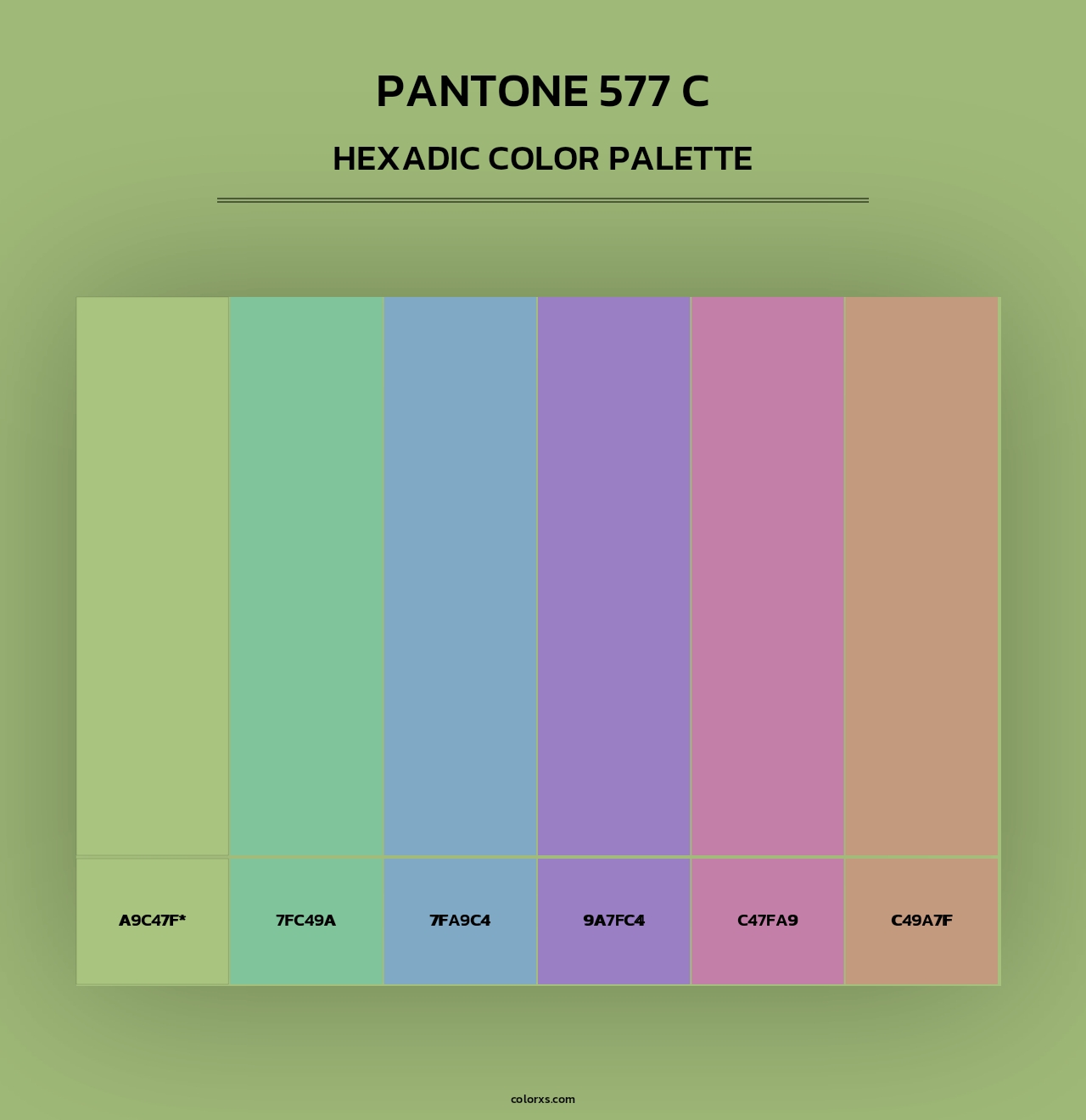 PANTONE 577 C - Hexadic Color Palette