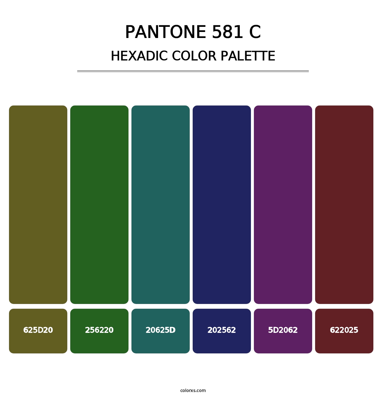 PANTONE 581 C - Hexadic Color Palette