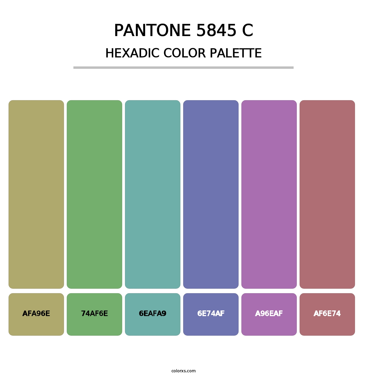 PANTONE 5845 C - Hexadic Color Palette