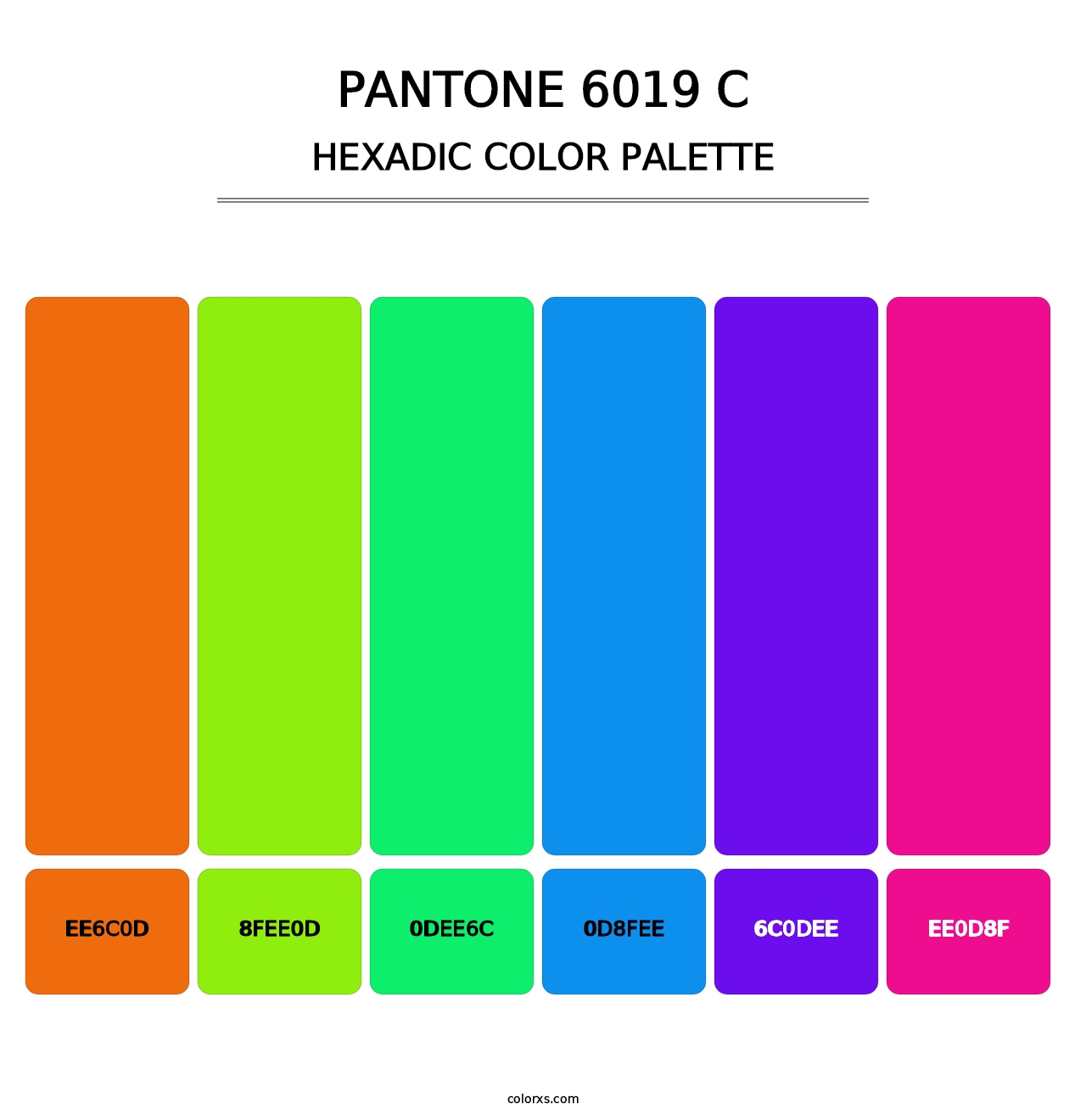 PANTONE 6019 C - Hexadic Color Palette