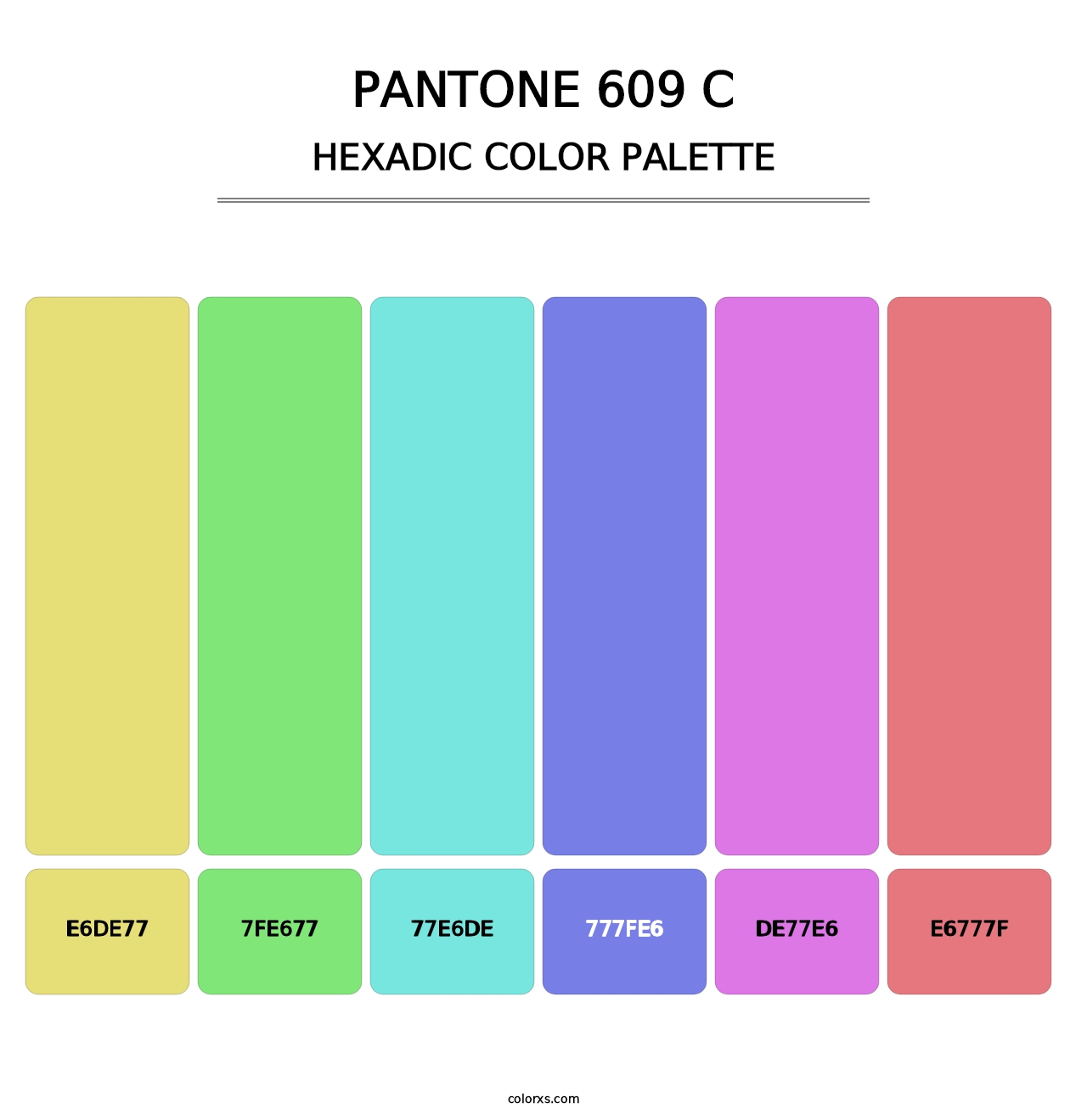 PANTONE 609 C - Hexadic Color Palette