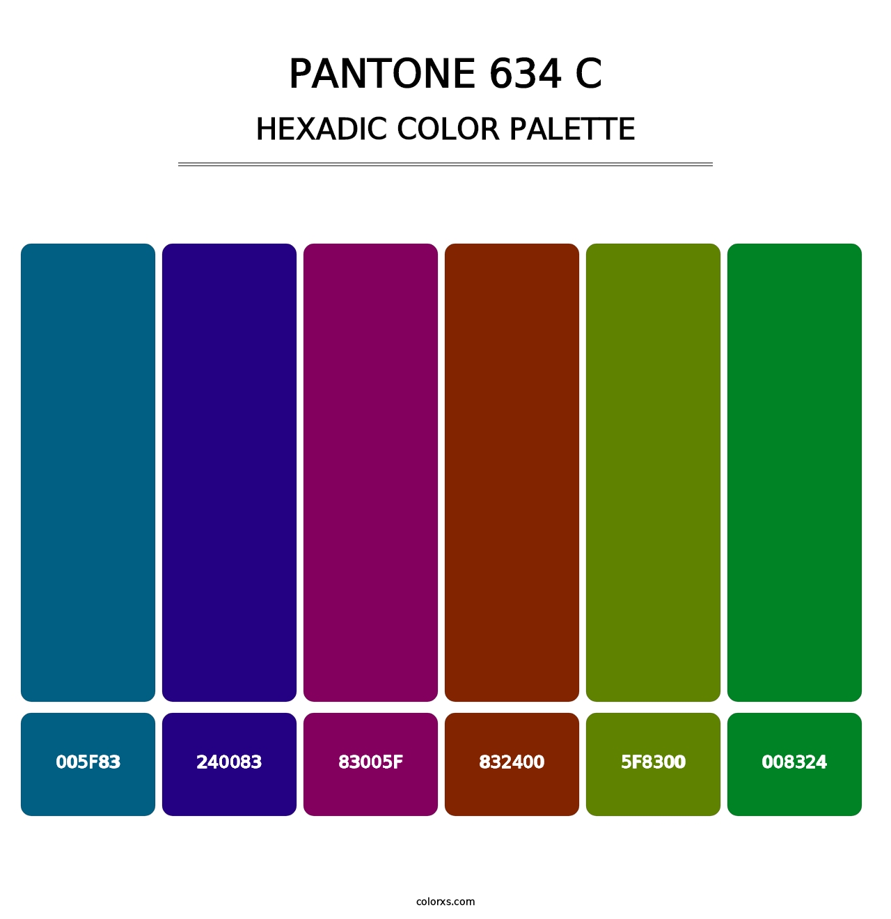 PANTONE 634 C - Hexadic Color Palette