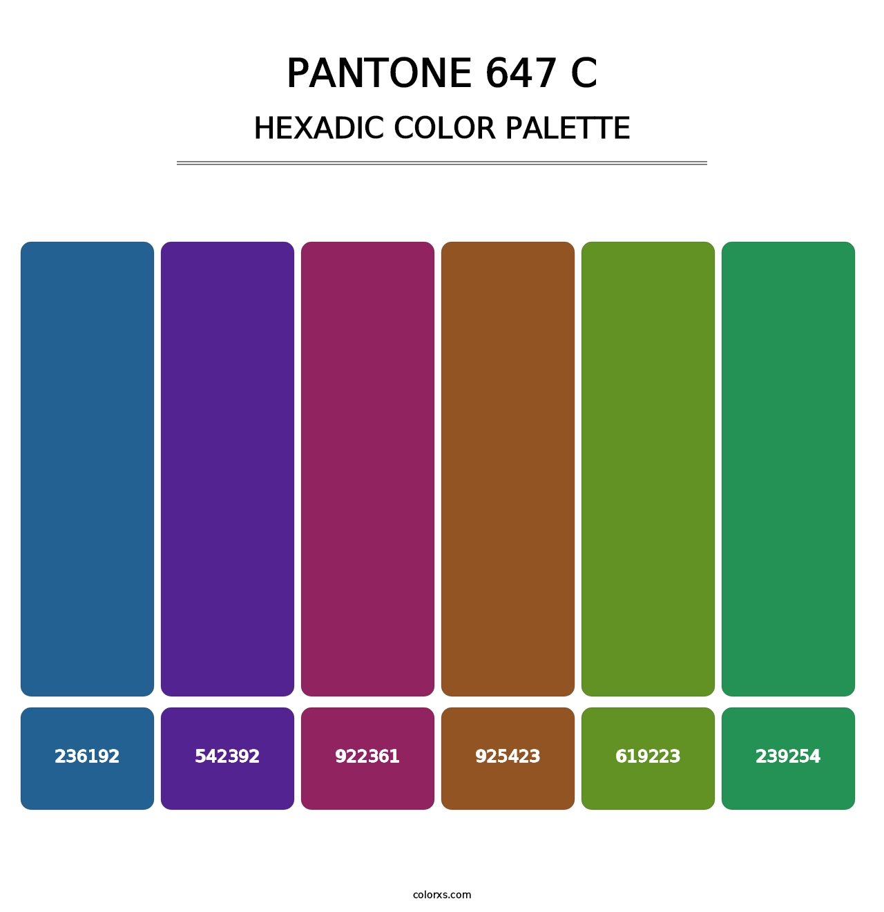 PANTONE 647 C - Hexadic Color Palette