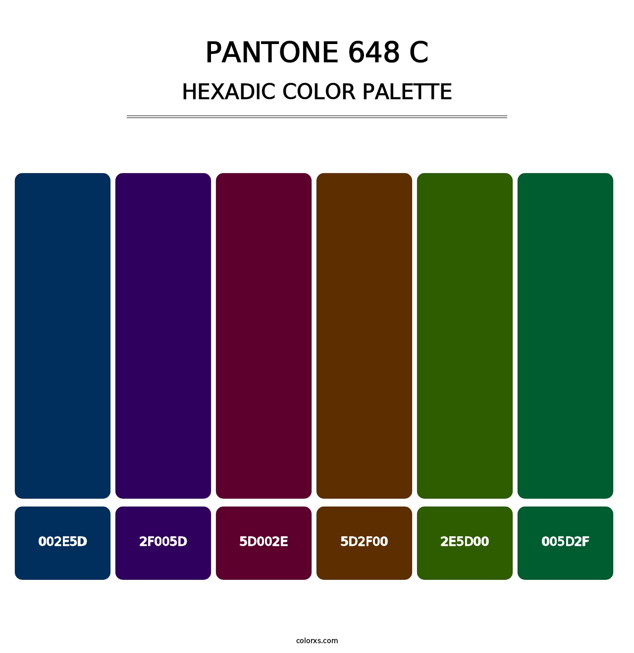 PANTONE 648 C - Hexadic Color Palette