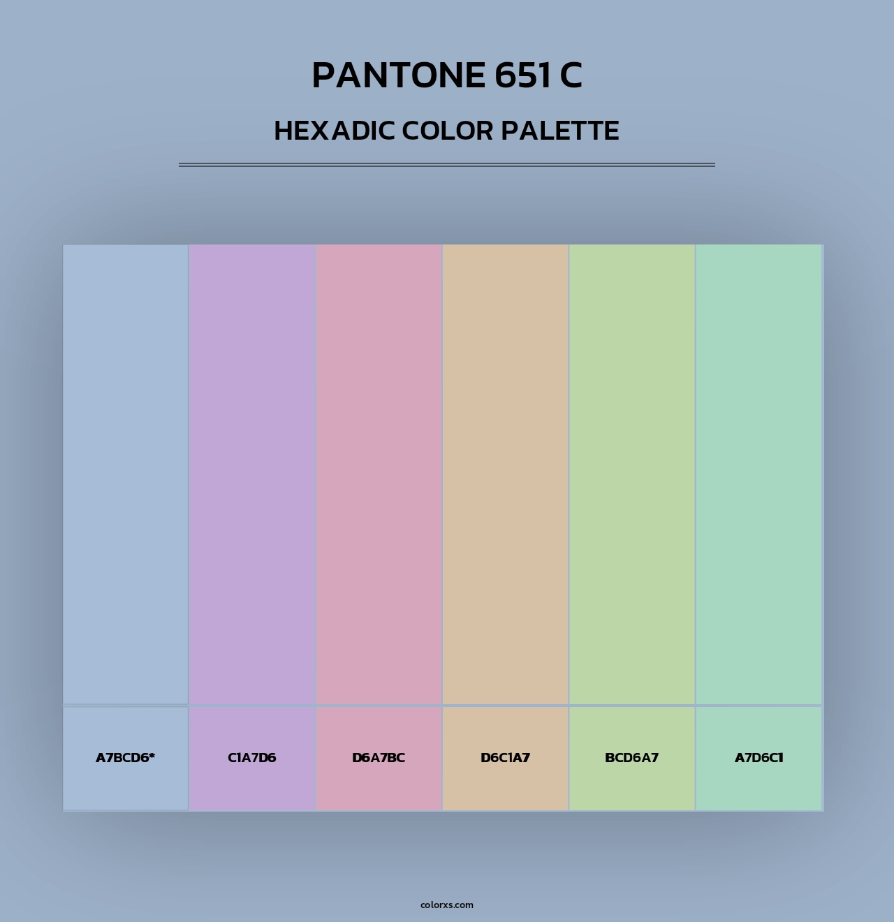 PANTONE 651 C - Hexadic Color Palette