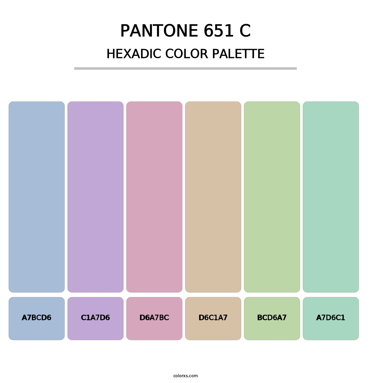 PANTONE 651 C - Hexadic Color Palette