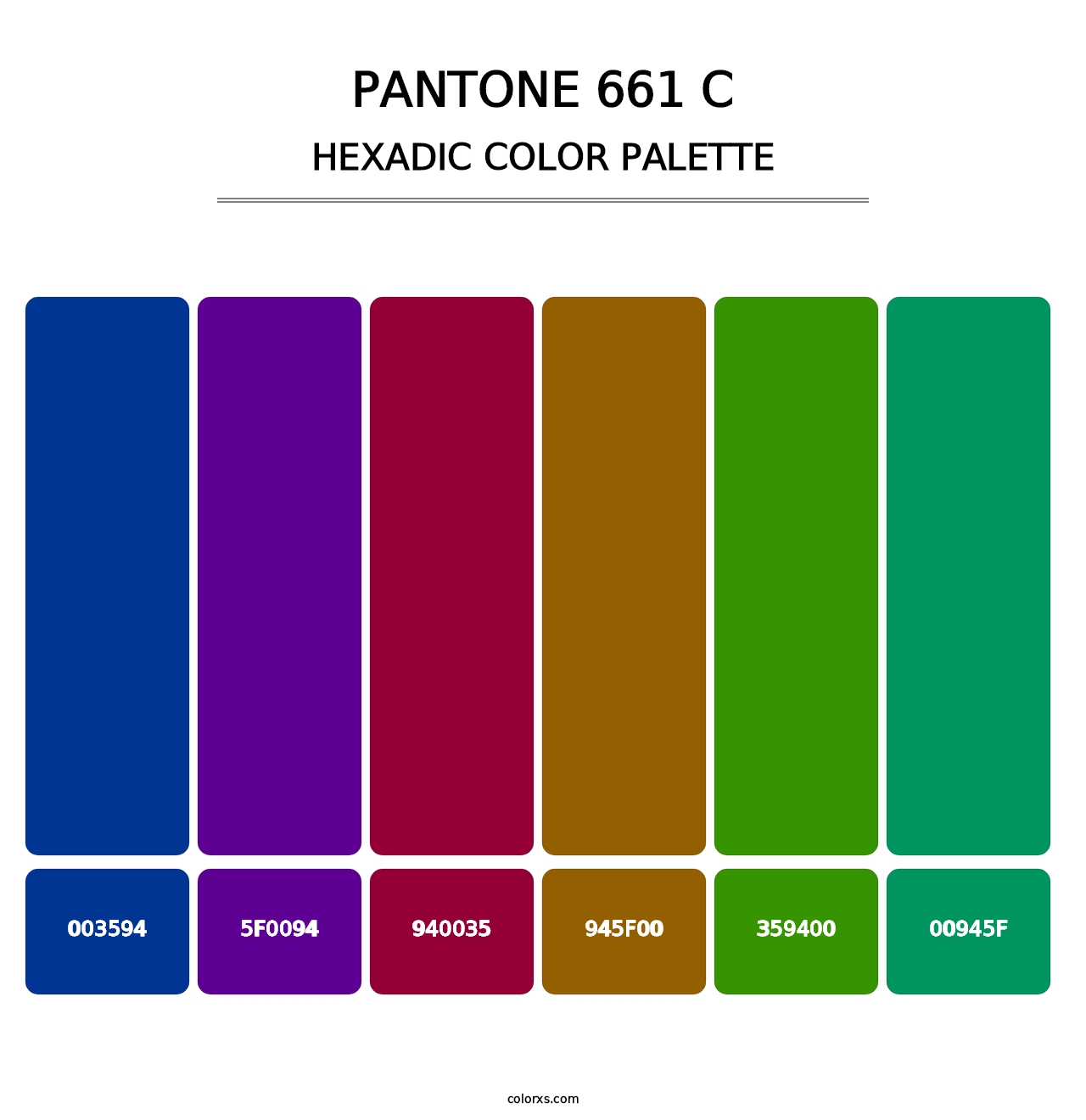 PANTONE 661 C - Hexadic Color Palette